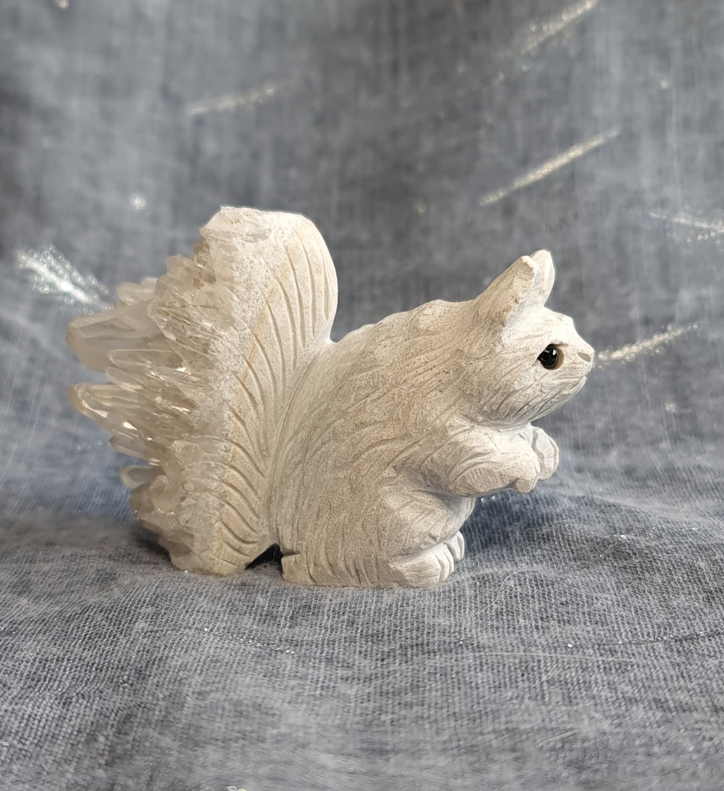 Hand Carved Quartz Squirrel