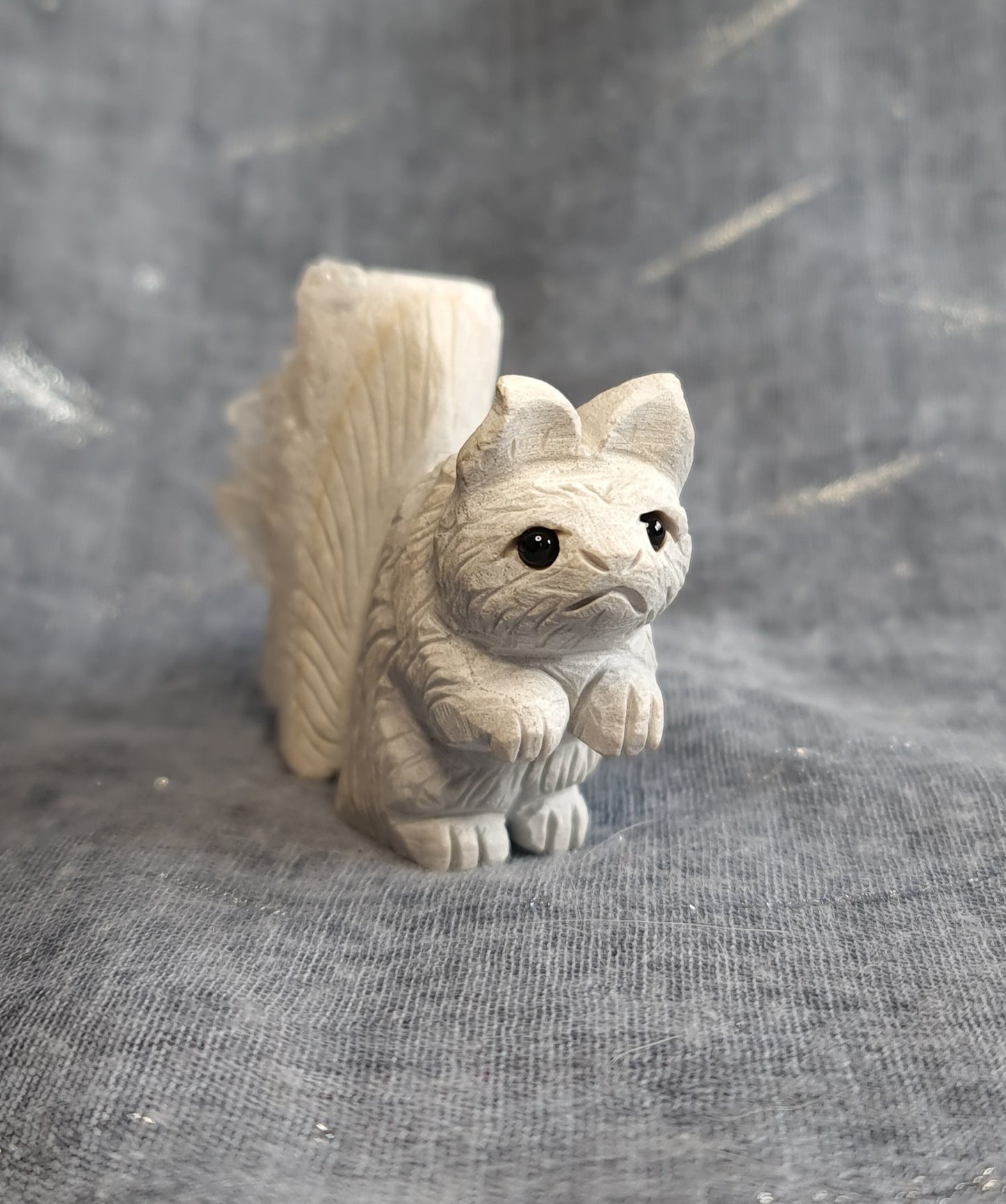 Hand Carved Quartz Squirrel