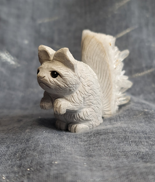 Hand Carved Quartz Squirrel