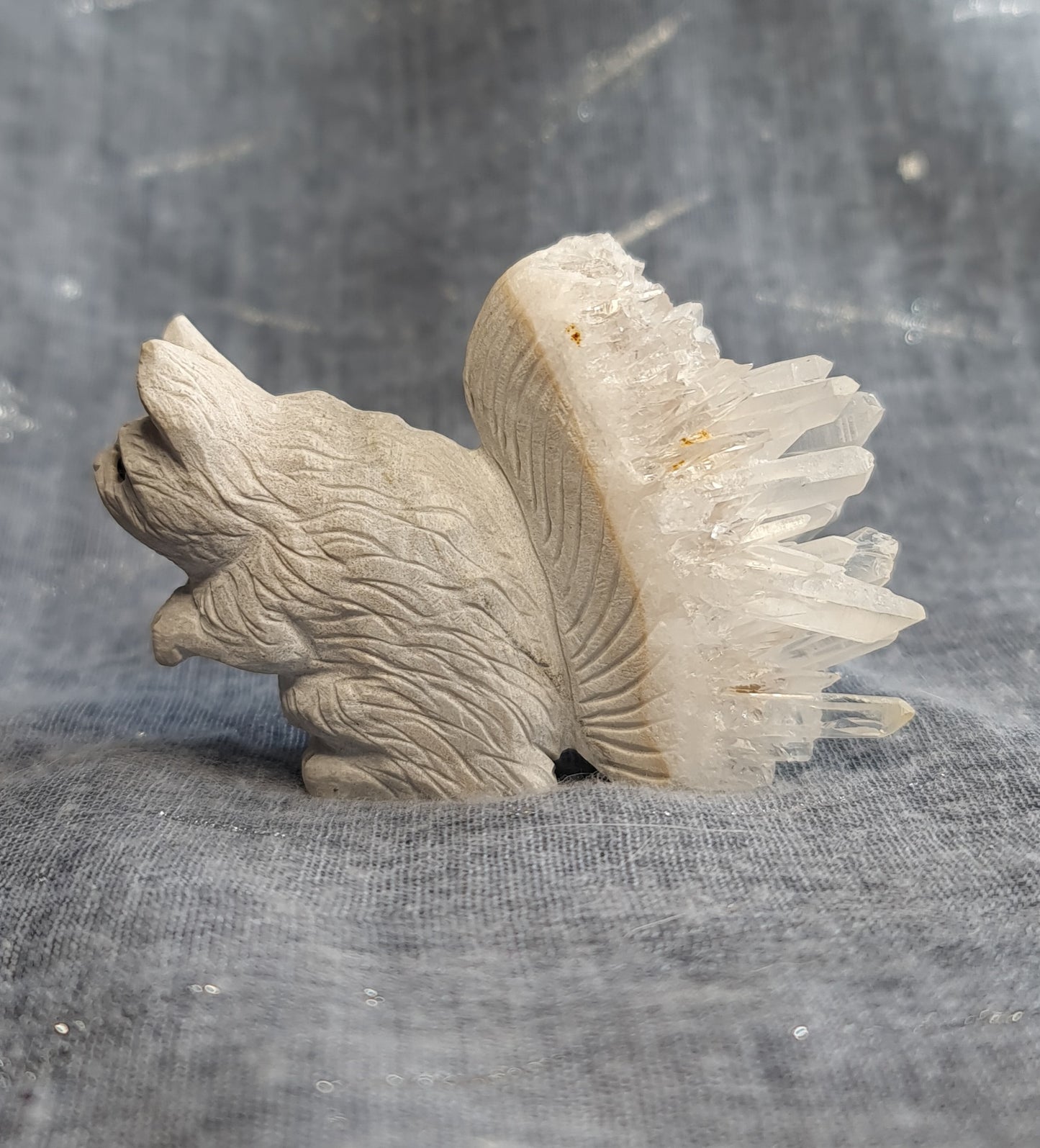 Hand Carved Quartz Squirrel