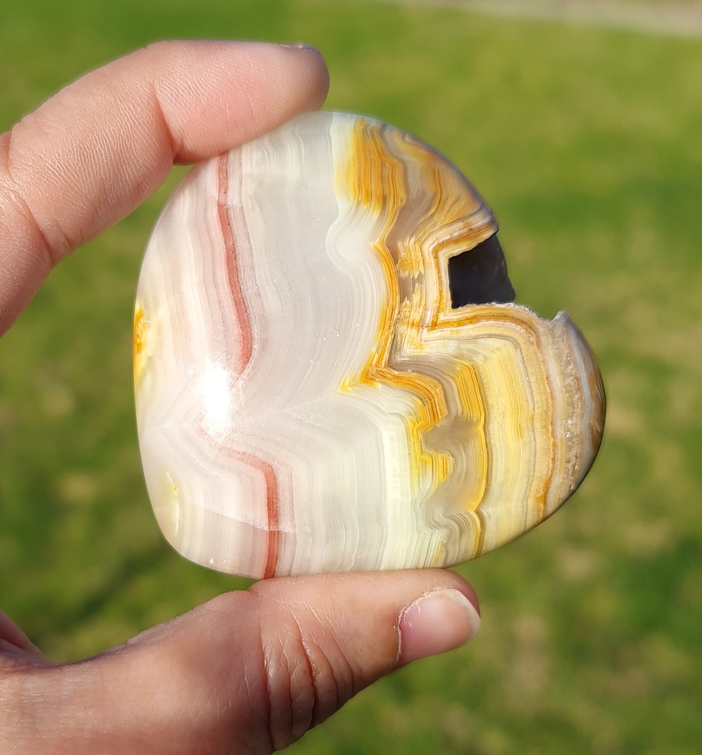 Pink Banded Calcite Heart