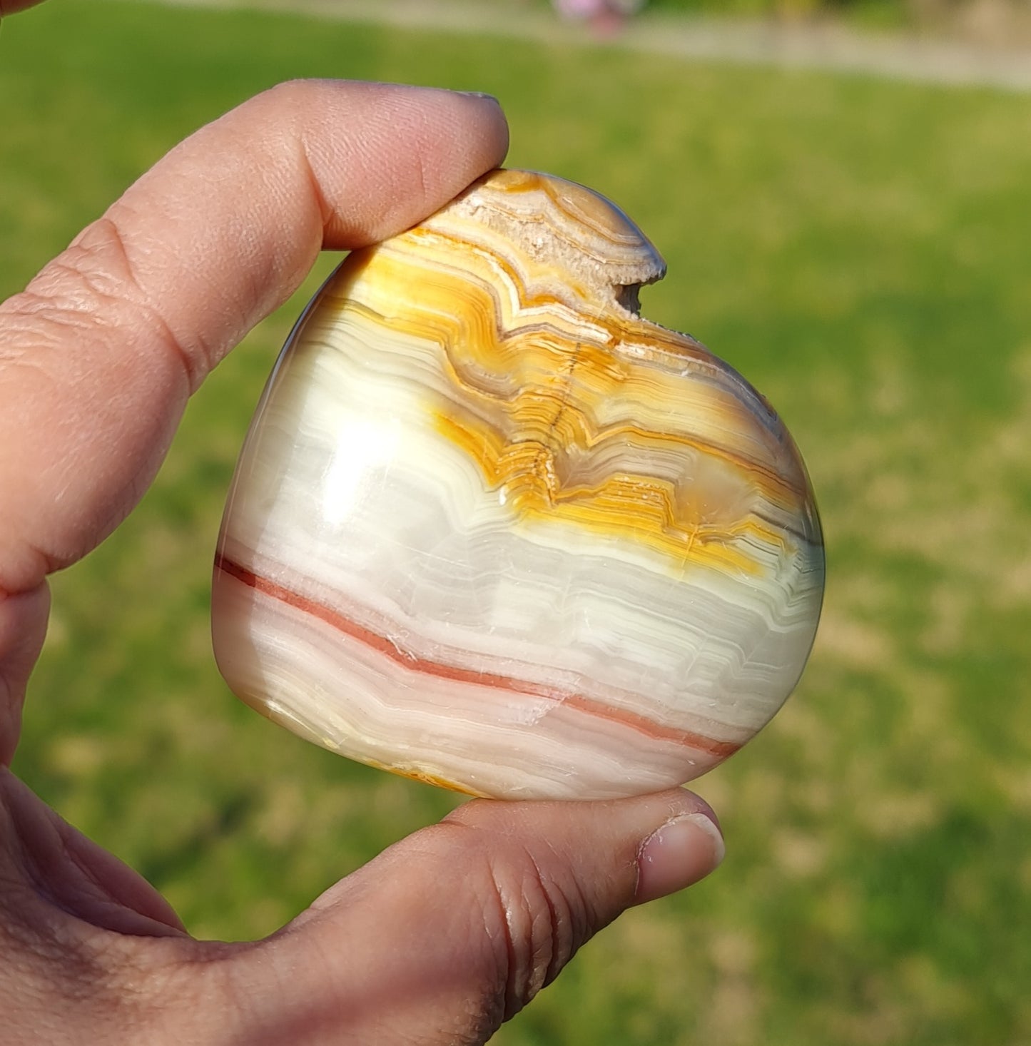 Pink Banded Calcite Heart