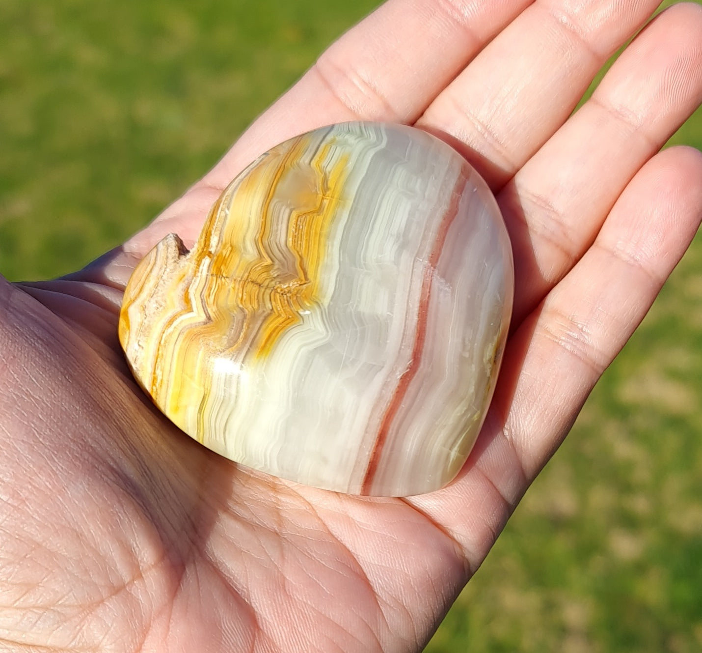 Pink Banded Calcite Heart
