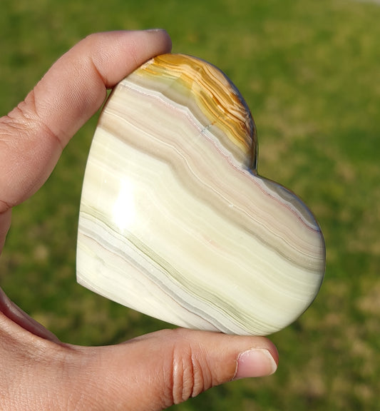Pink Banded Calcite Heart