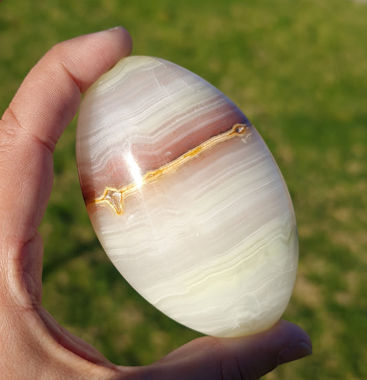 Pink Banded Calcite Palmstone