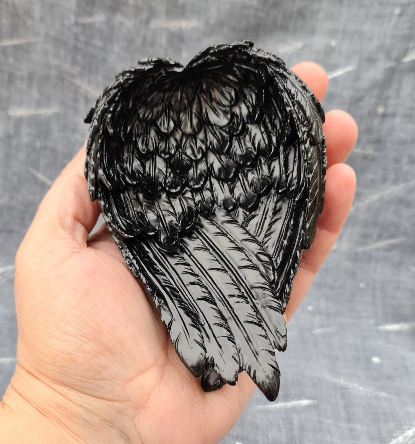 Angel Wing Sphere Stand/Trinket Bowl - Black