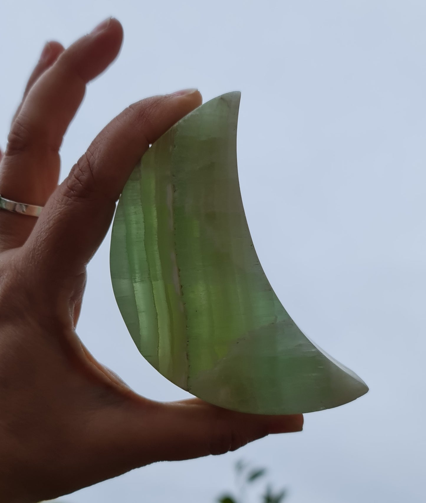 Pistachio Calcite Moon