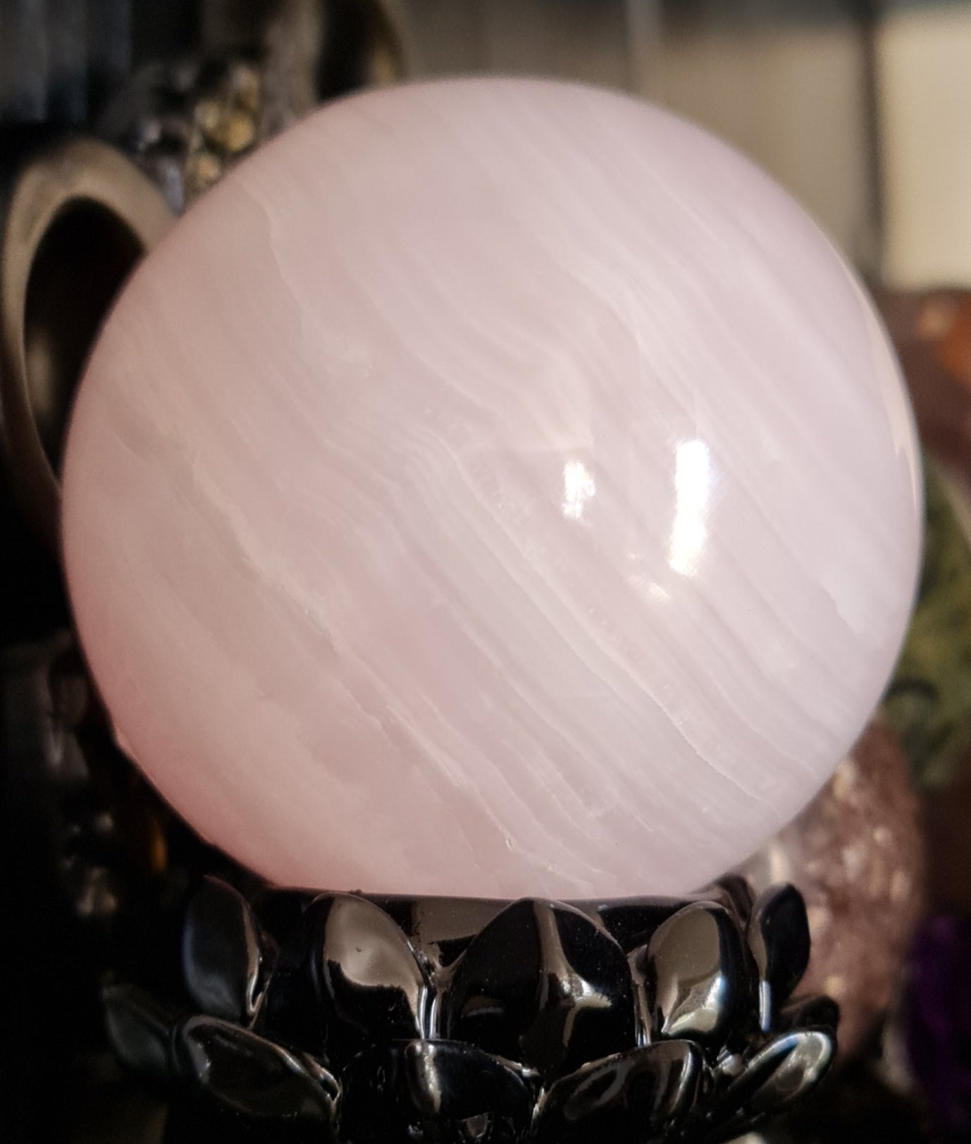 Mangano Pink Calcite Sphere