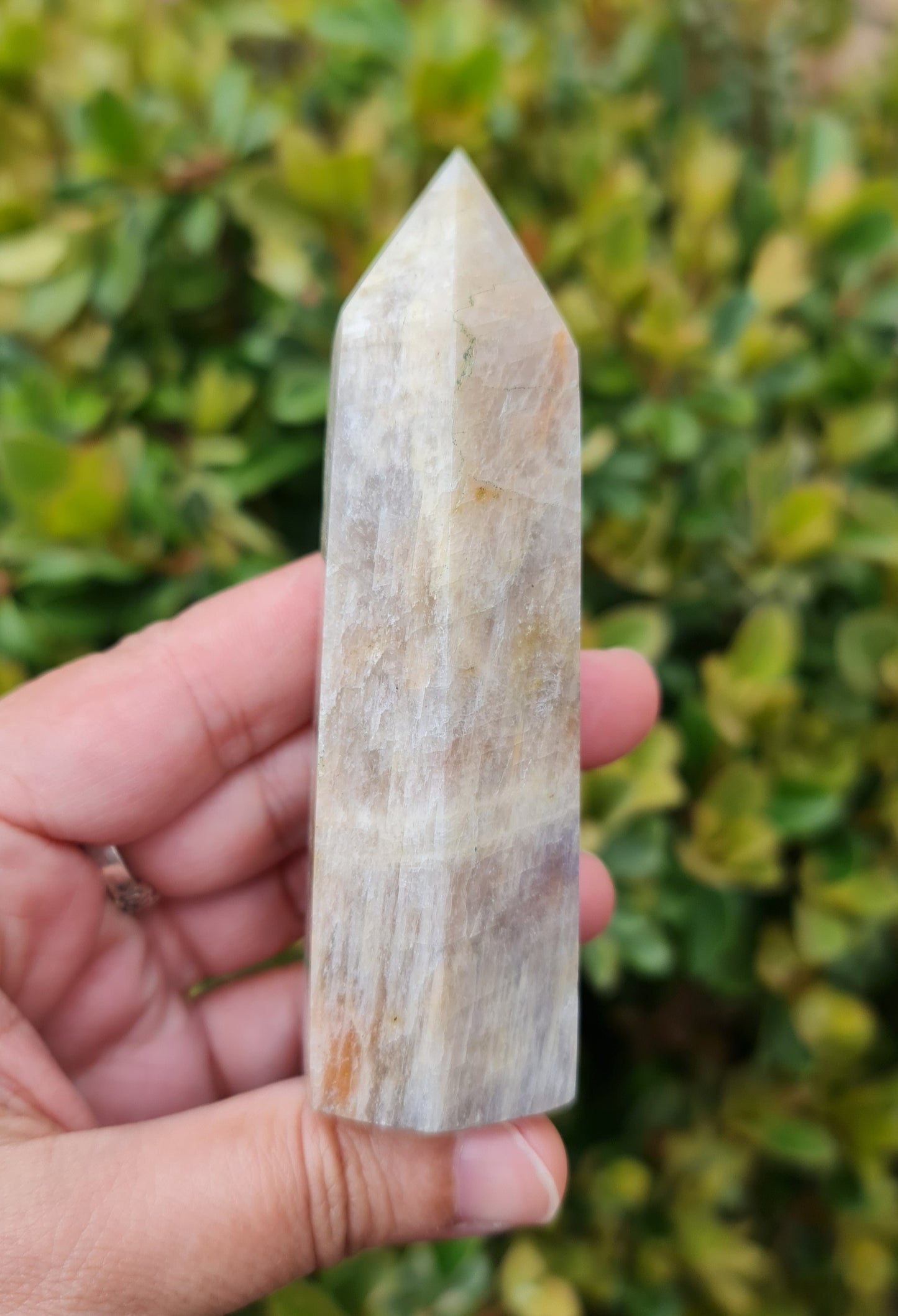 Belomorite- Moonstone Point with Sunstone