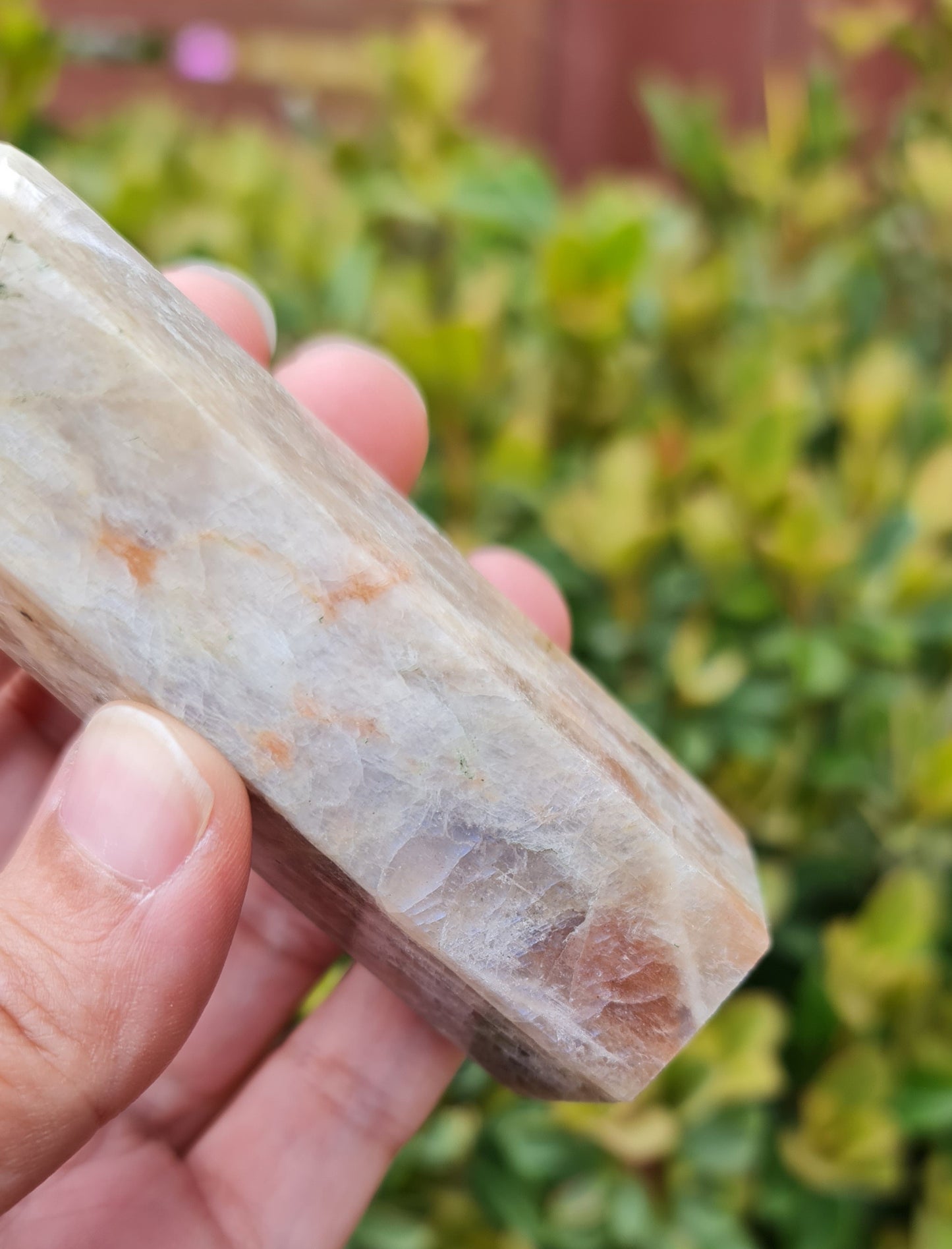 Belomorite- Moonstone Point with Sunstone