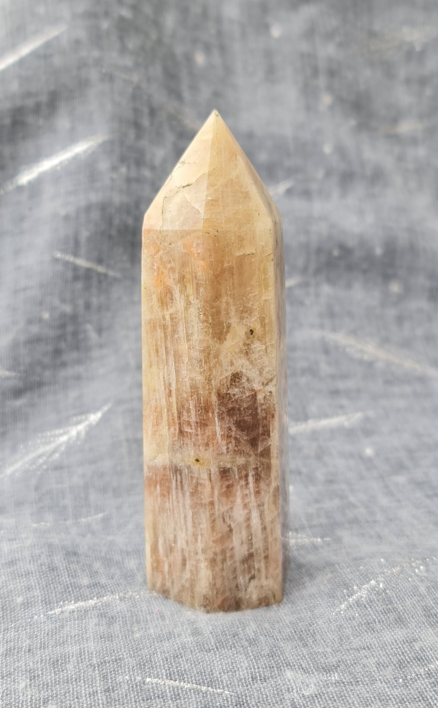 Belomorite- Moonstone Point with Sunstone