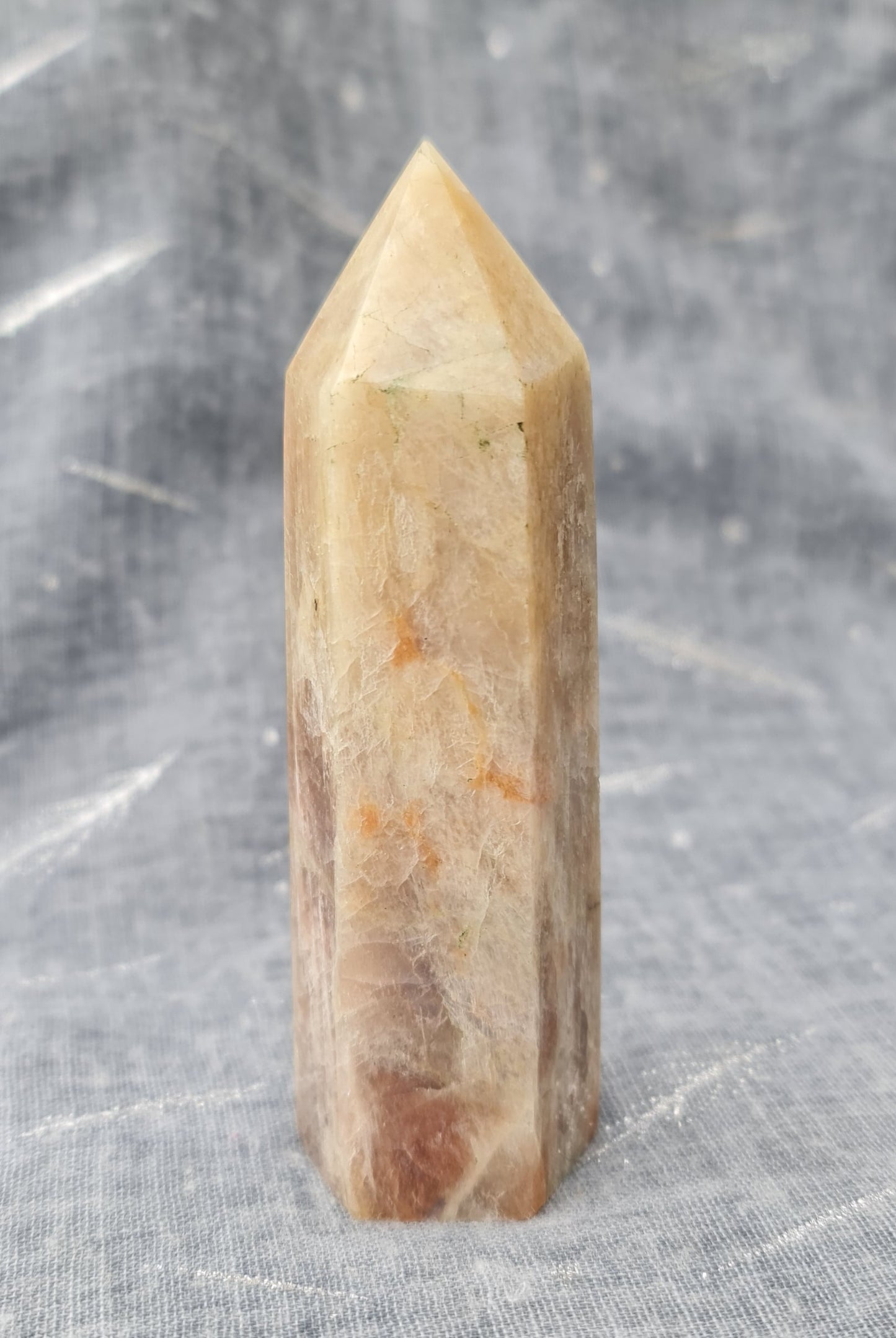 Belomorite- Moonstone Point with Sunstone
