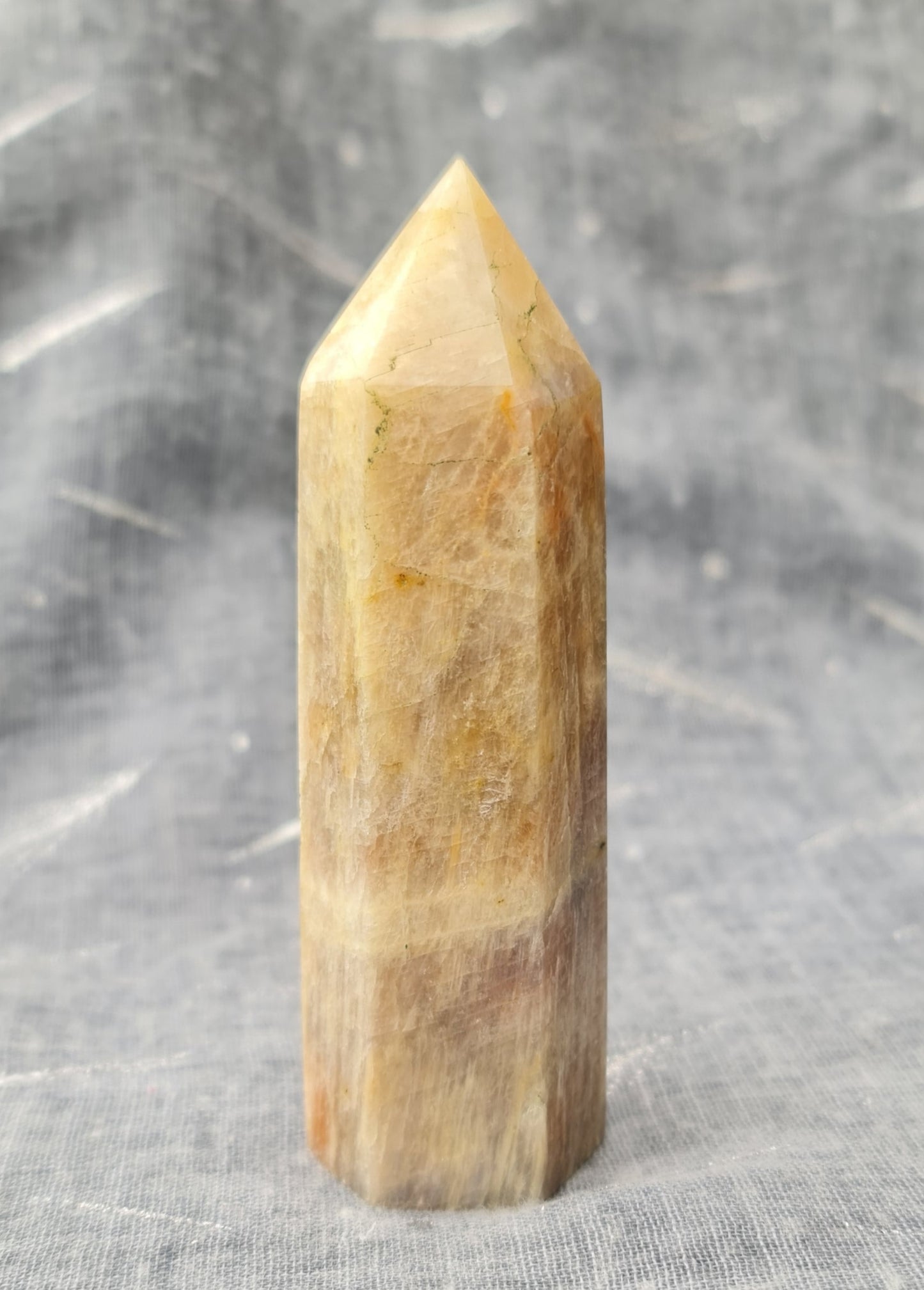 Belomorite- Moonstone Point with Sunstone