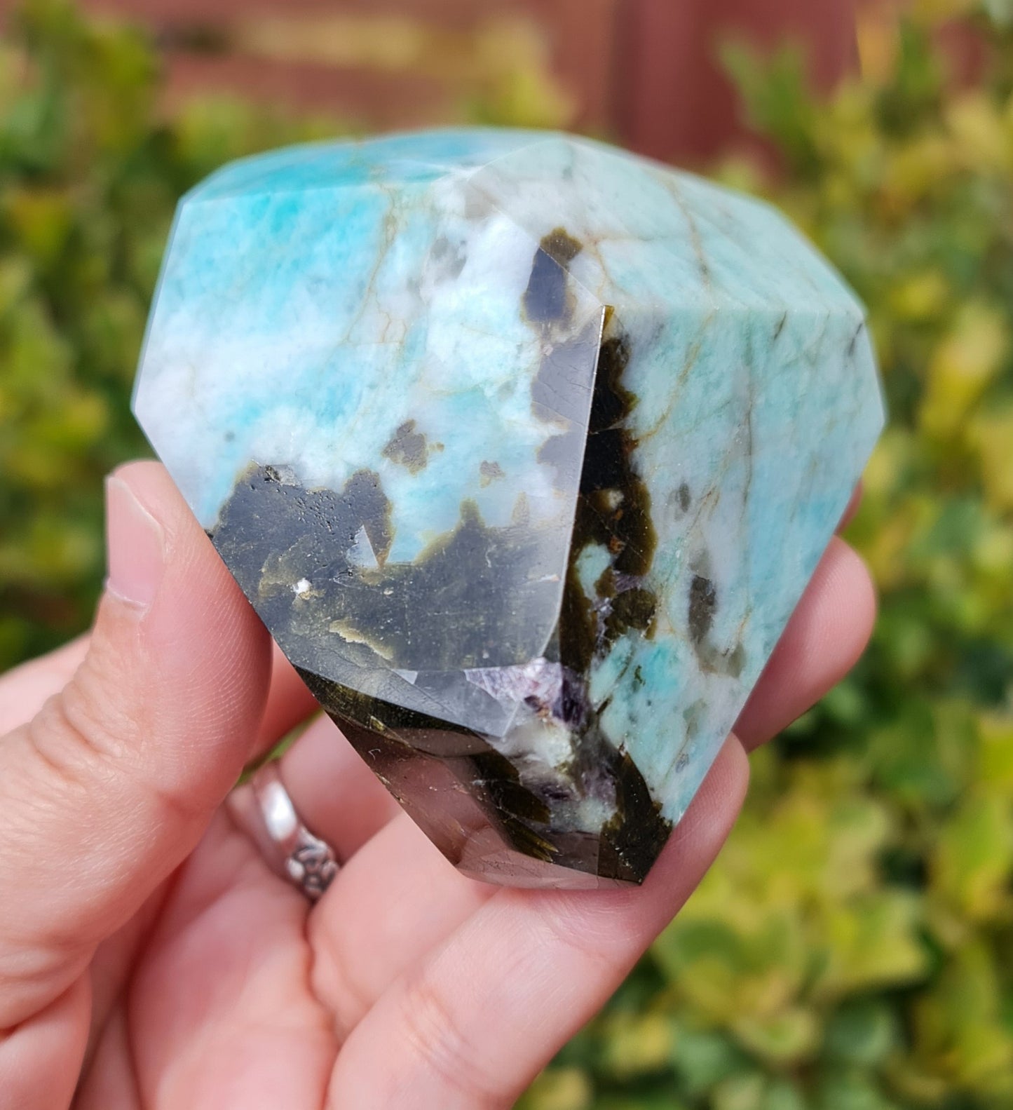 Amazonite with Epidote, Smoky and Clear Quartz and Lepidolite