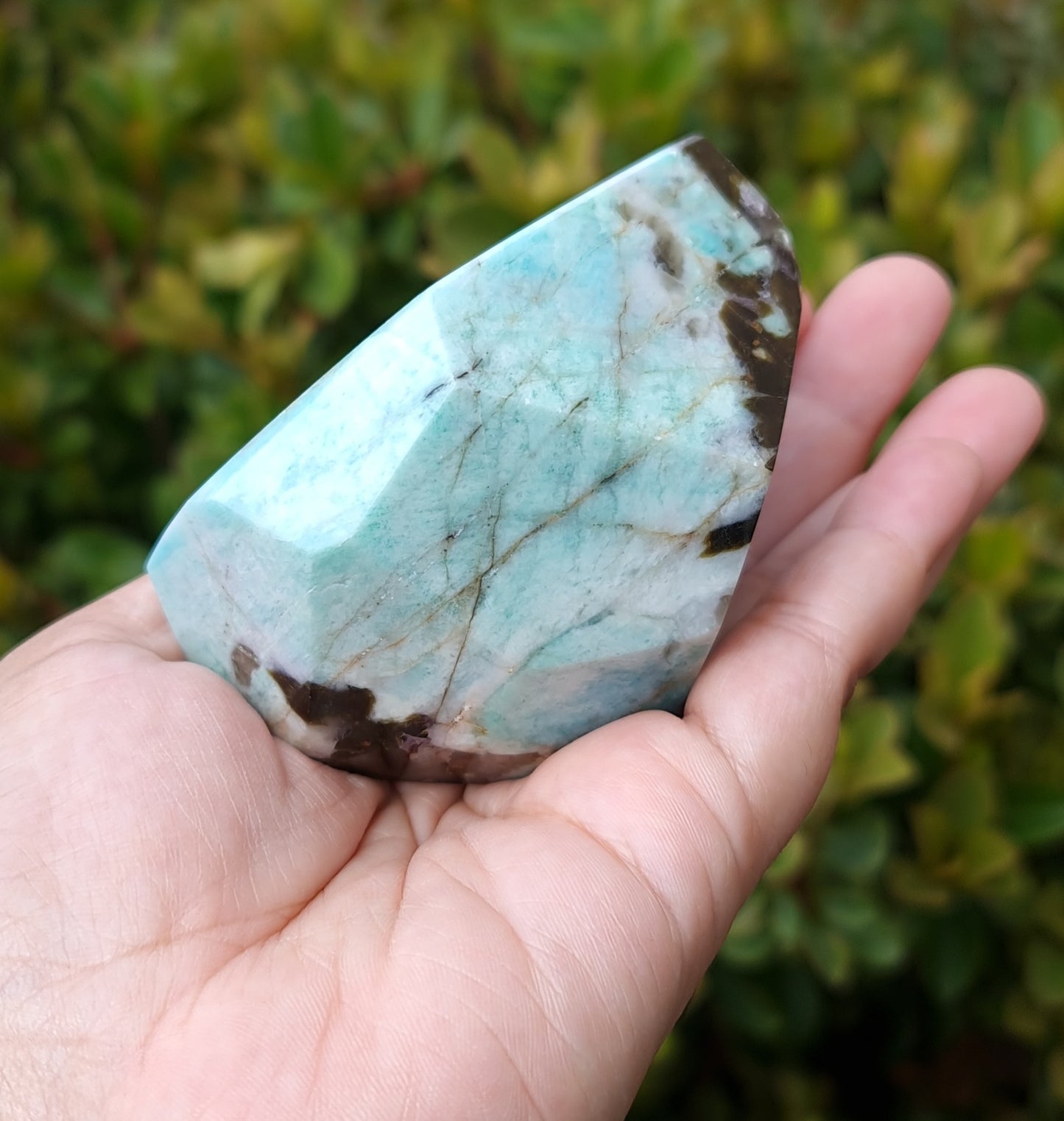 Amazonite with Epidote, Smoky and Clear Quartz and Lepidolite