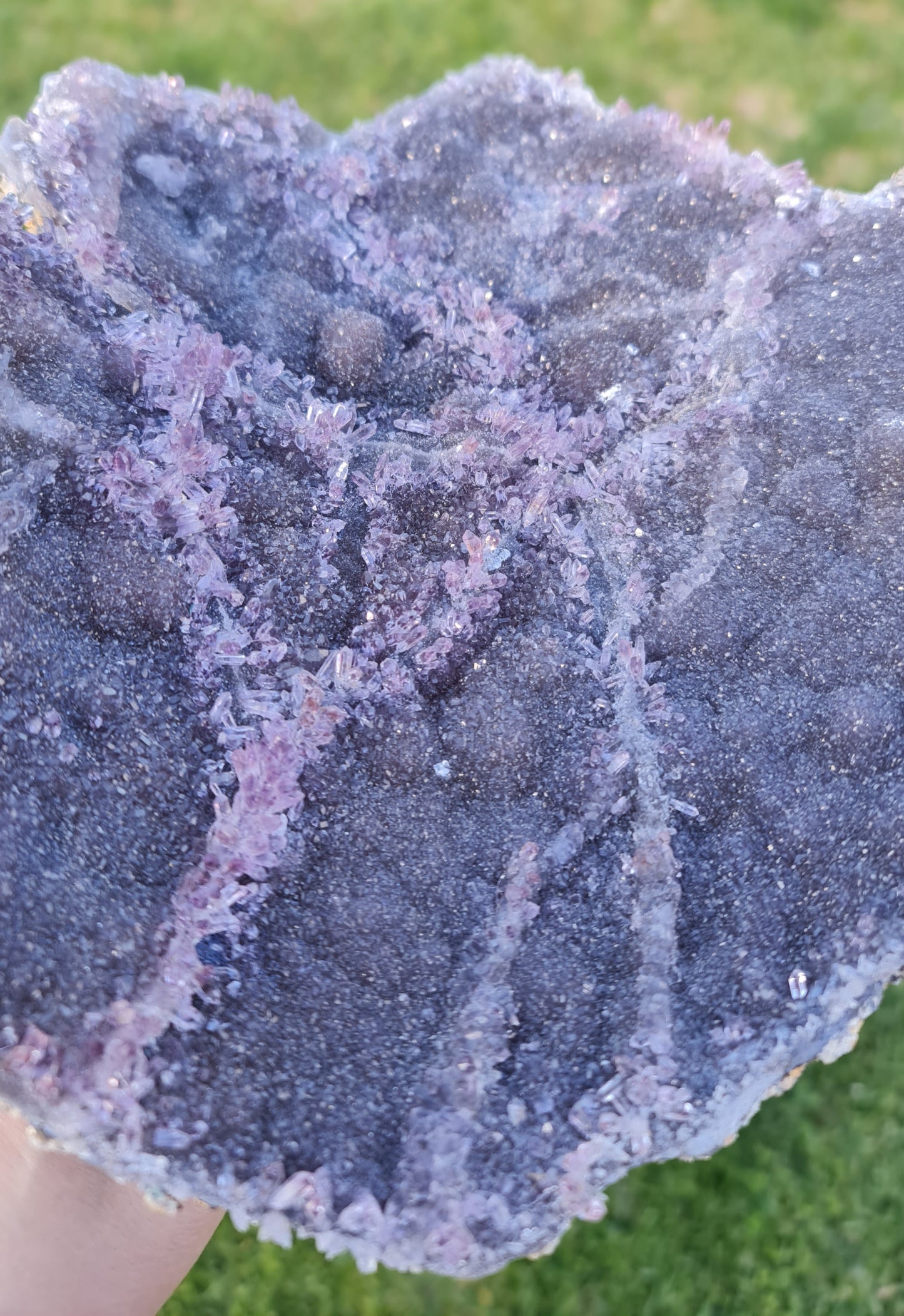 "Night Sky" Amethyst on Chalcedony Plate