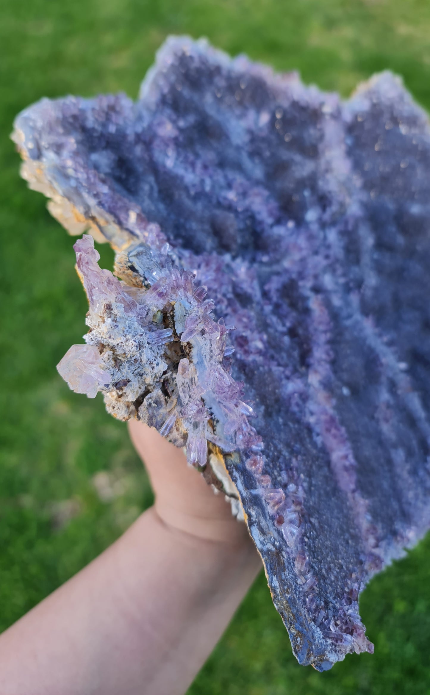 "Night Sky" Amethyst on Chalcedony Plate