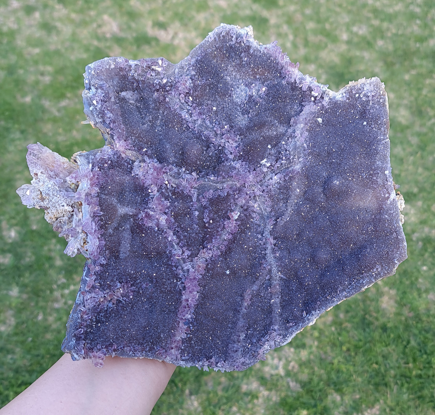 "Night Sky" Amethyst on Chalcedony Plate
