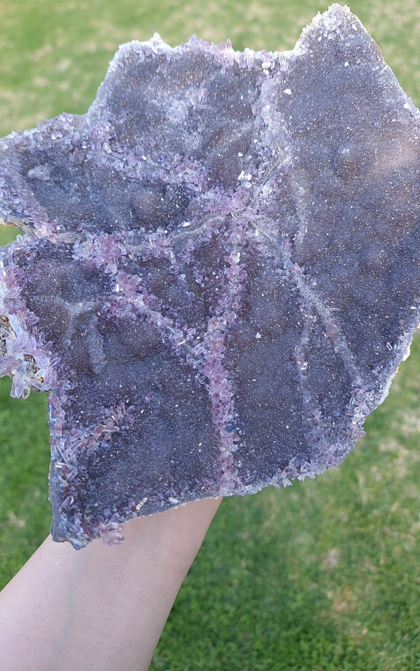 "Night Sky" Amethyst on Chalcedony Plate