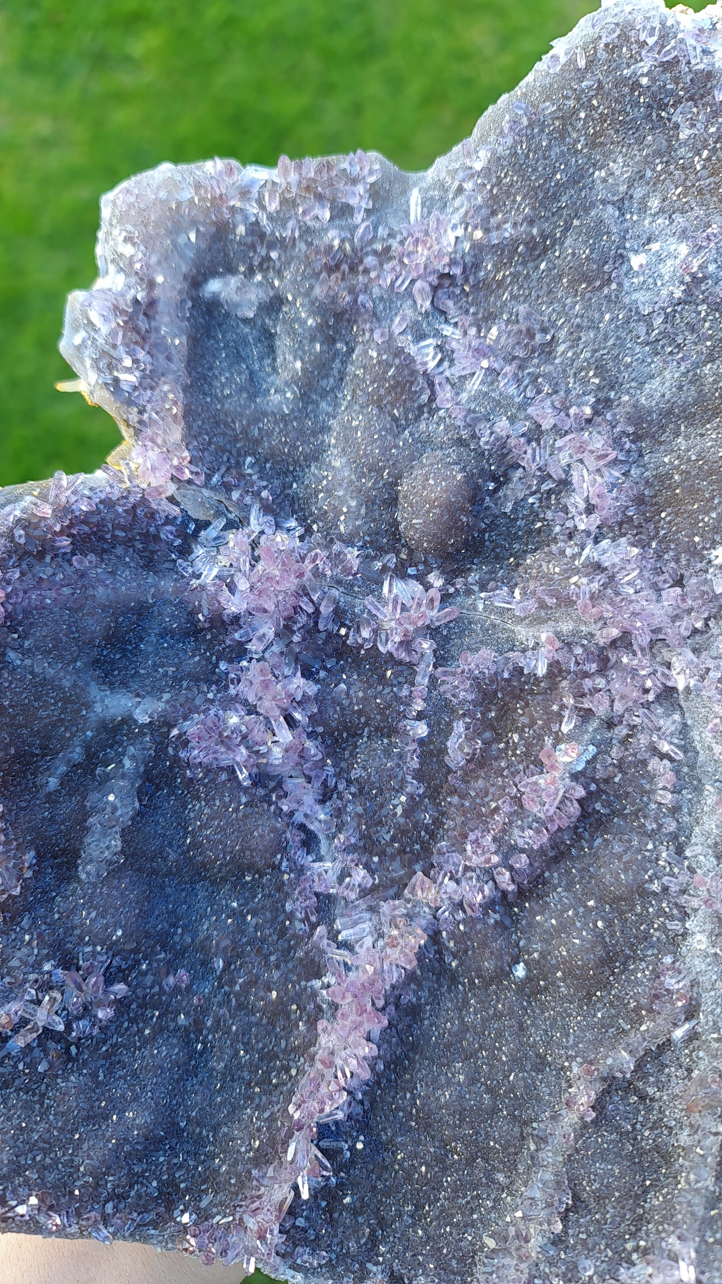 "Night Sky" Amethyst on Chalcedony Plate