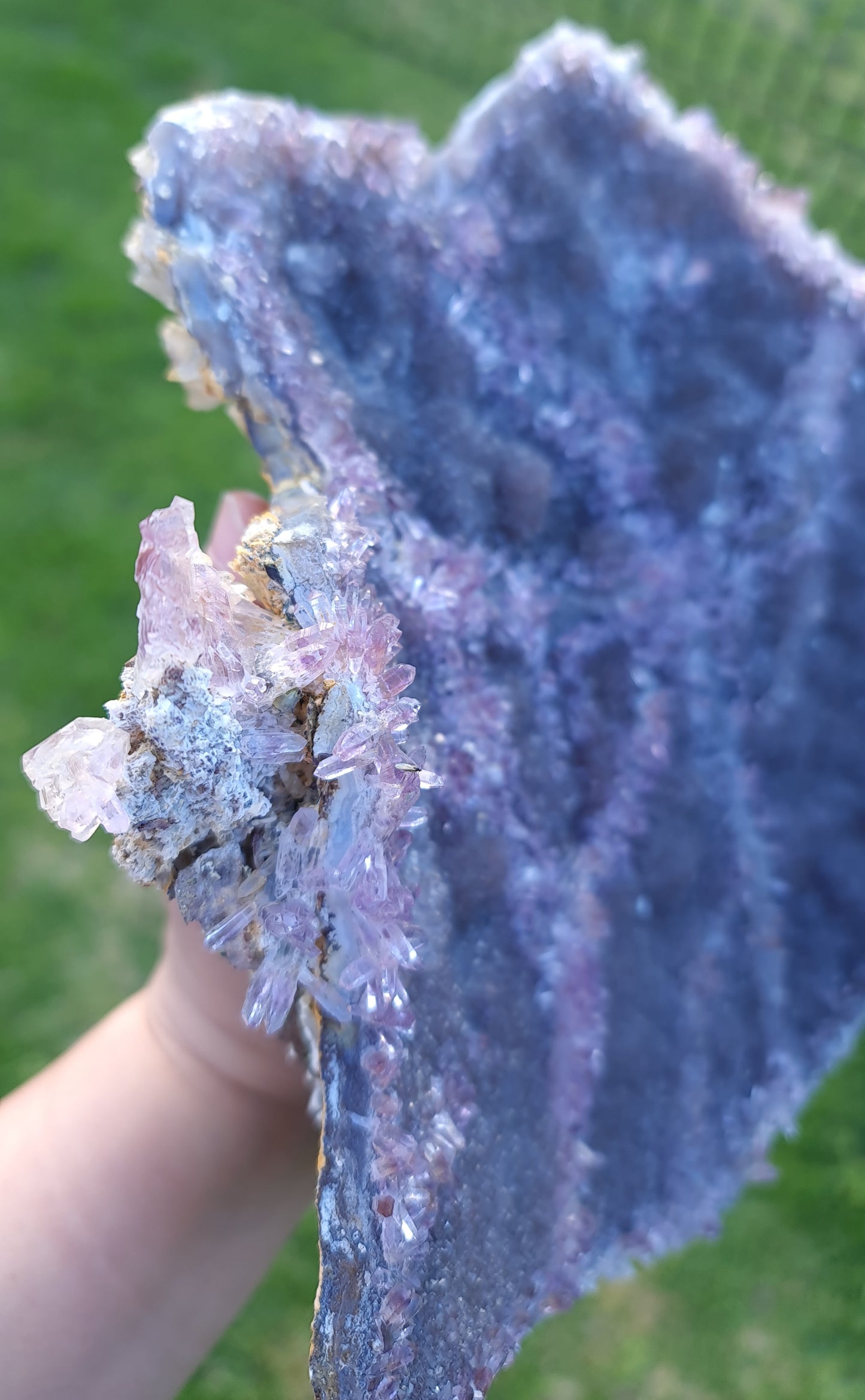 "Night Sky" Amethyst on Chalcedony Plate