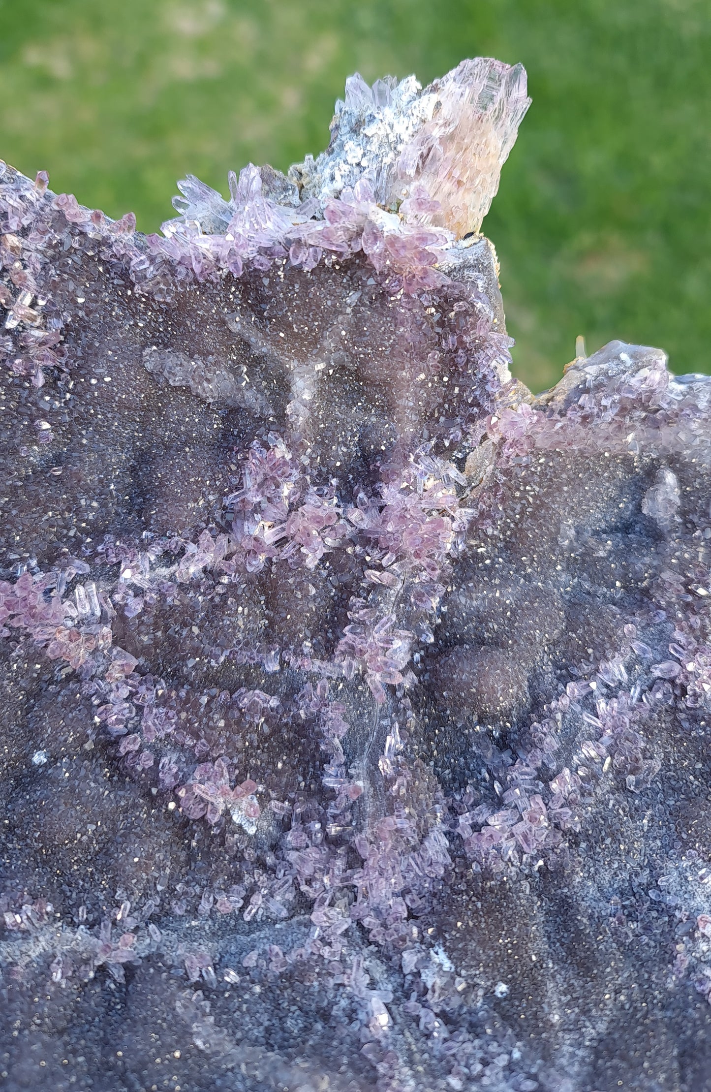 "Night Sky" Amethyst on Chalcedony Plate
