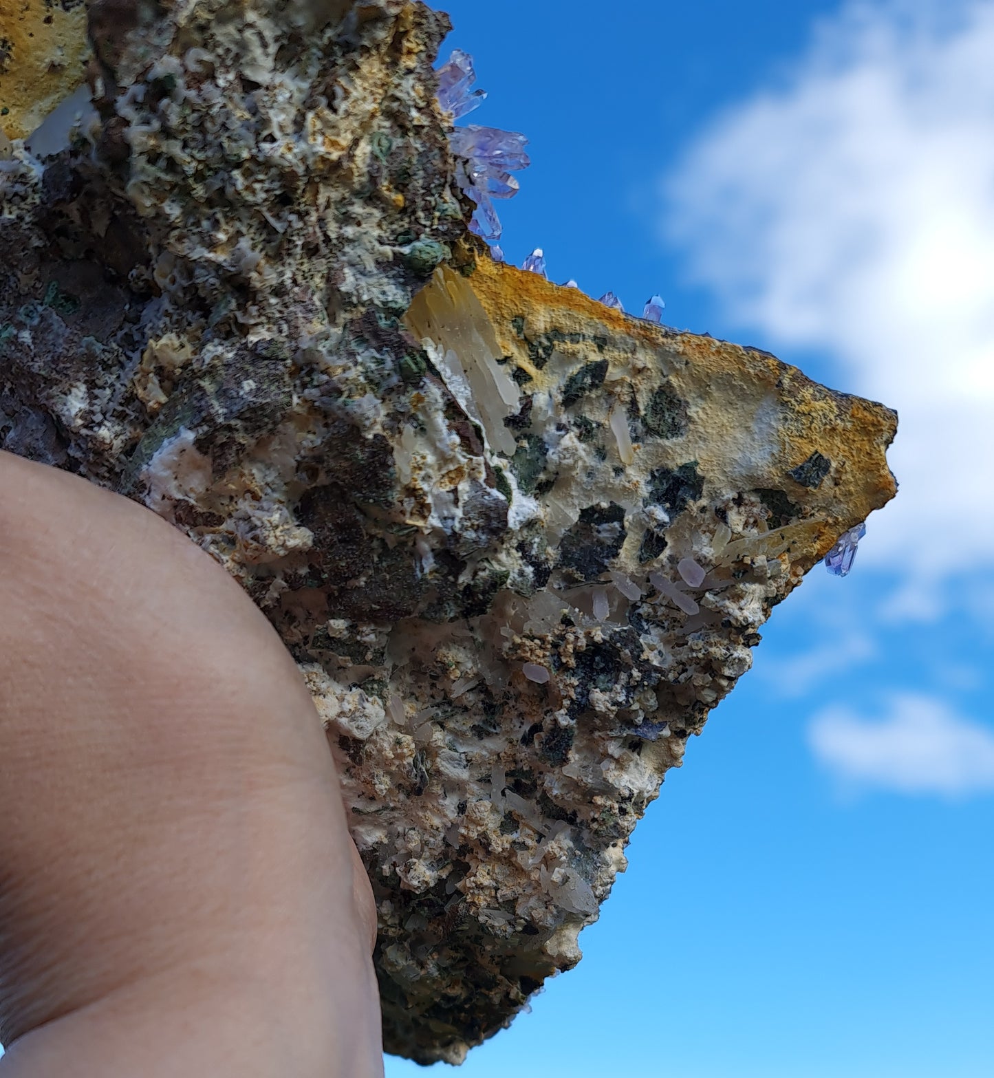 "Night Sky" Amethyst on Chalcedony Plate