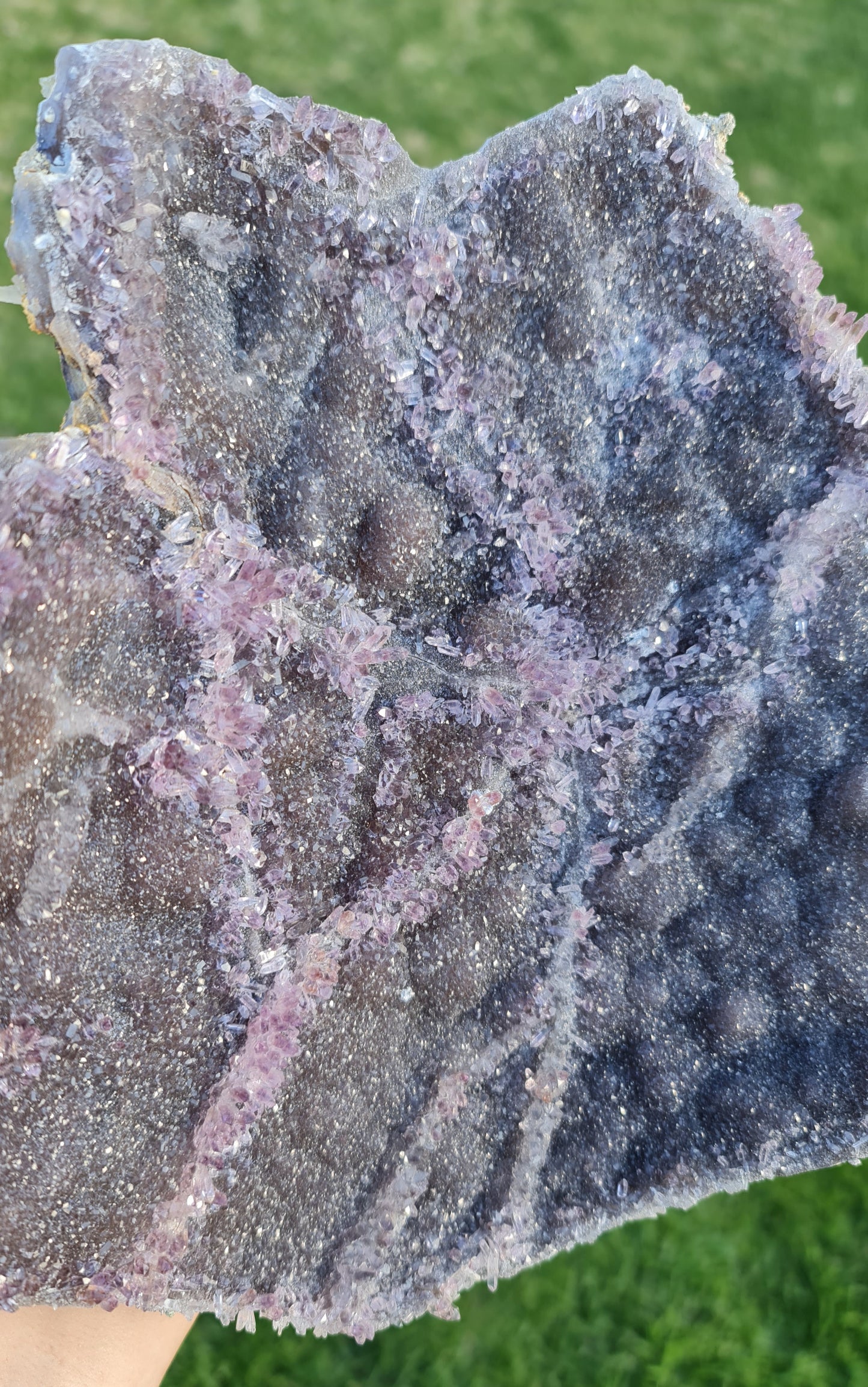 "Night Sky" Amethyst on Chalcedony Plate
