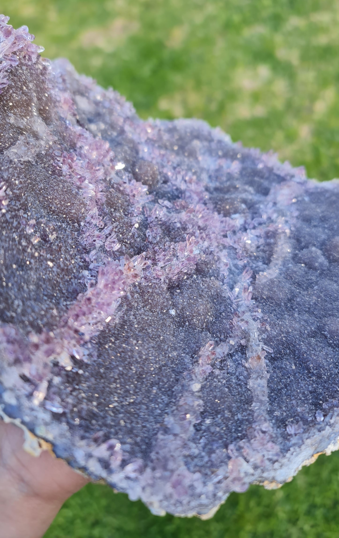 "Night Sky" Amethyst on Chalcedony Plate