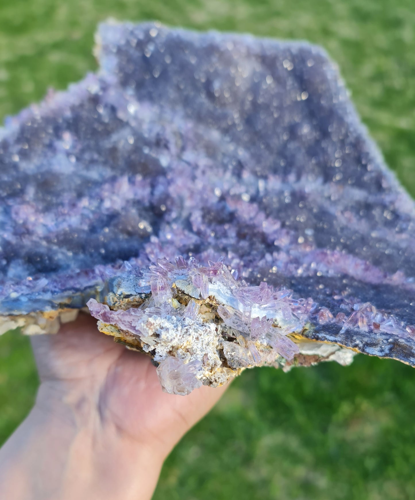 "Night Sky" Amethyst on Chalcedony Plate