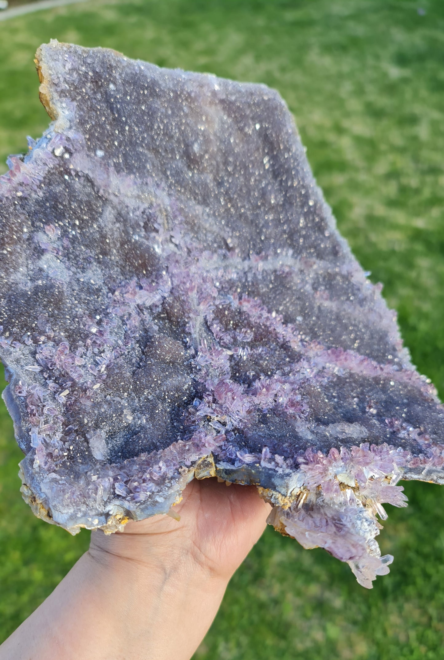 "Night Sky" Amethyst on Chalcedony Plate