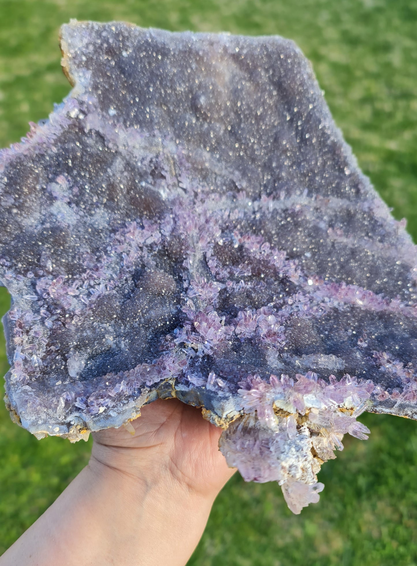 "Night Sky" Amethyst on Chalcedony Plate