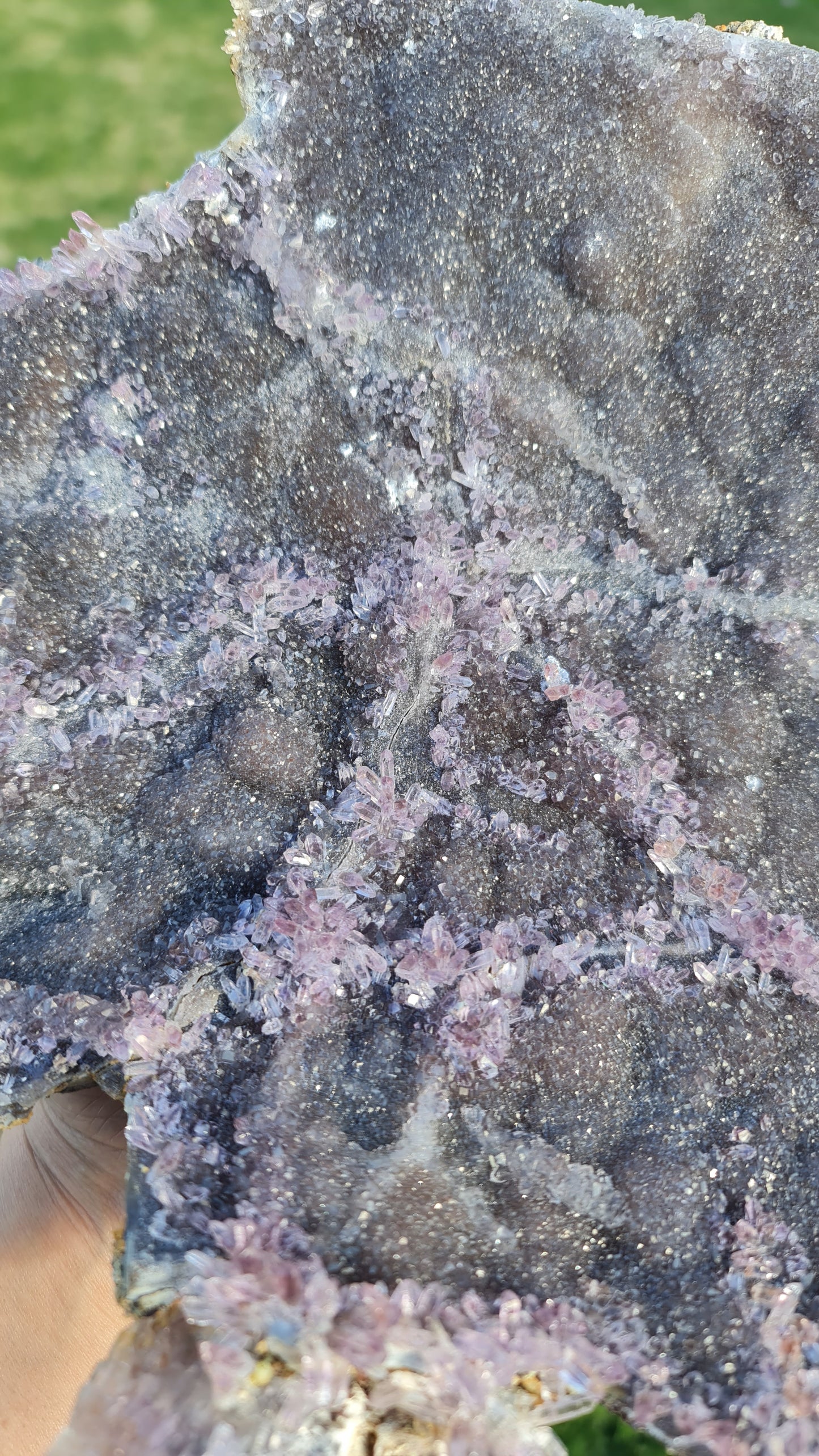 "Night Sky" Amethyst on Chalcedony Plate
