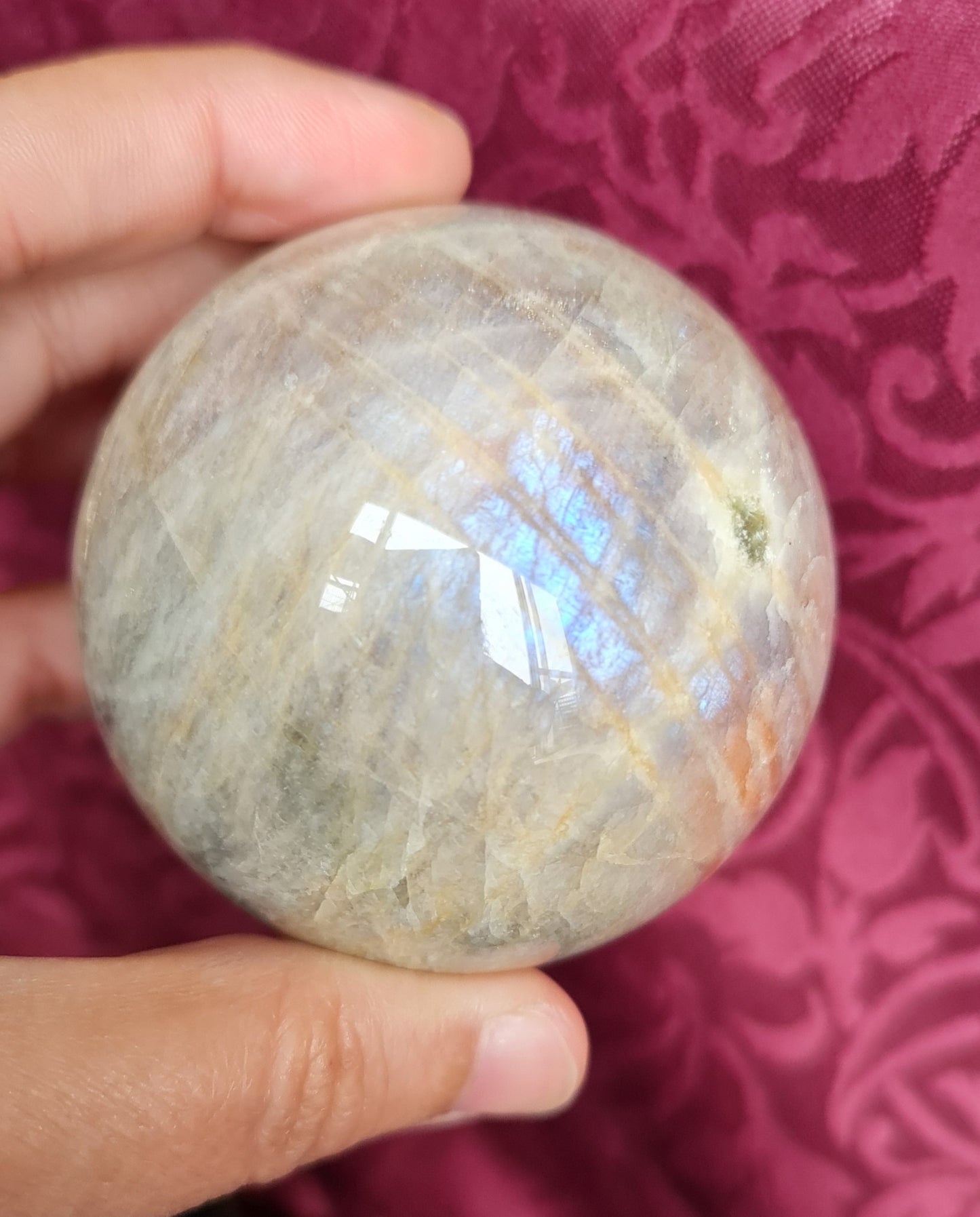 Belomorite - Moonstone with Sunstone Sphere 6cm