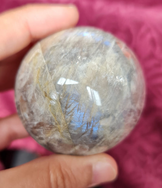 Belomorite - Moonstone with Sunstone Sphere 5.2 cm