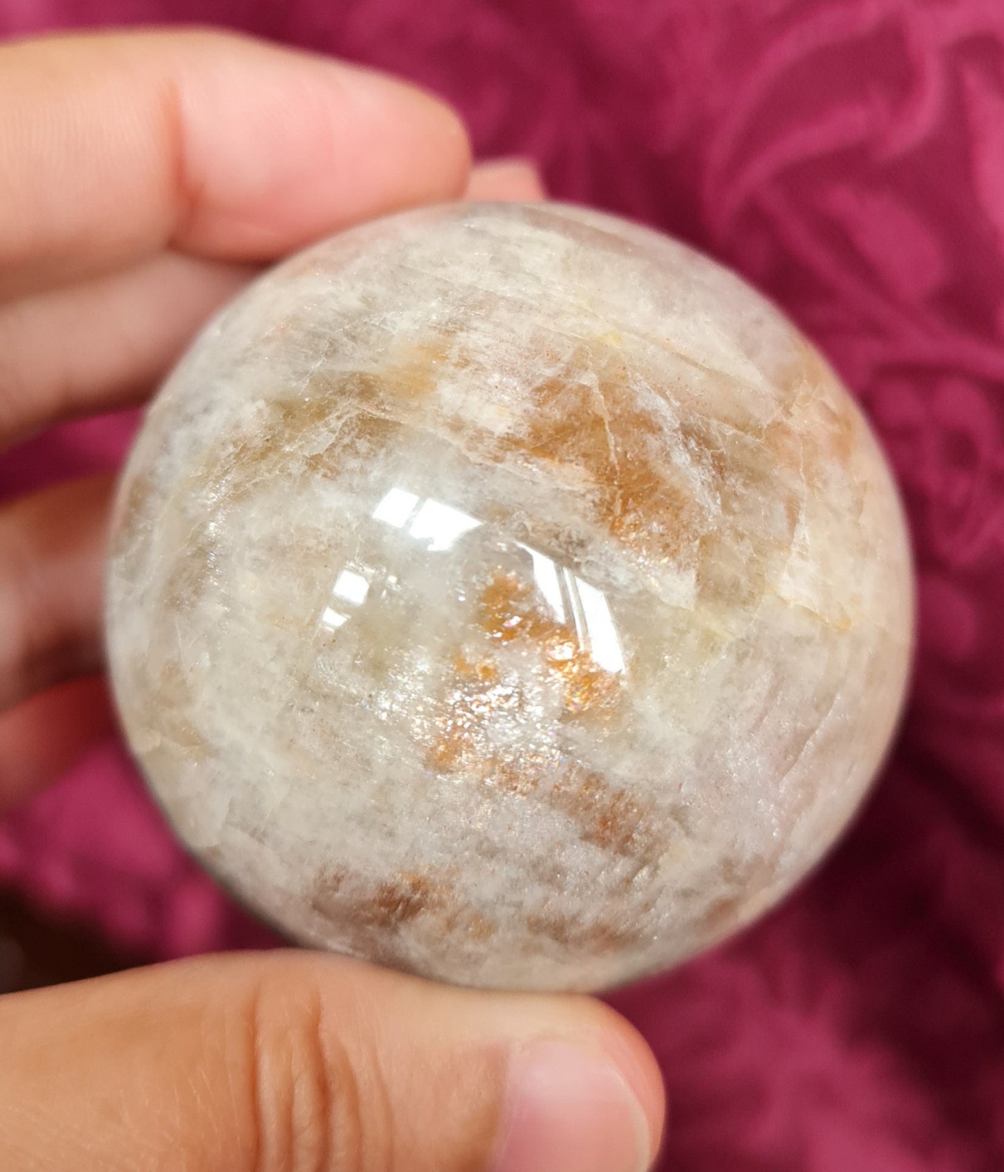 Belomorite - Moonstone with Sunstone Sphere 5.5 cm