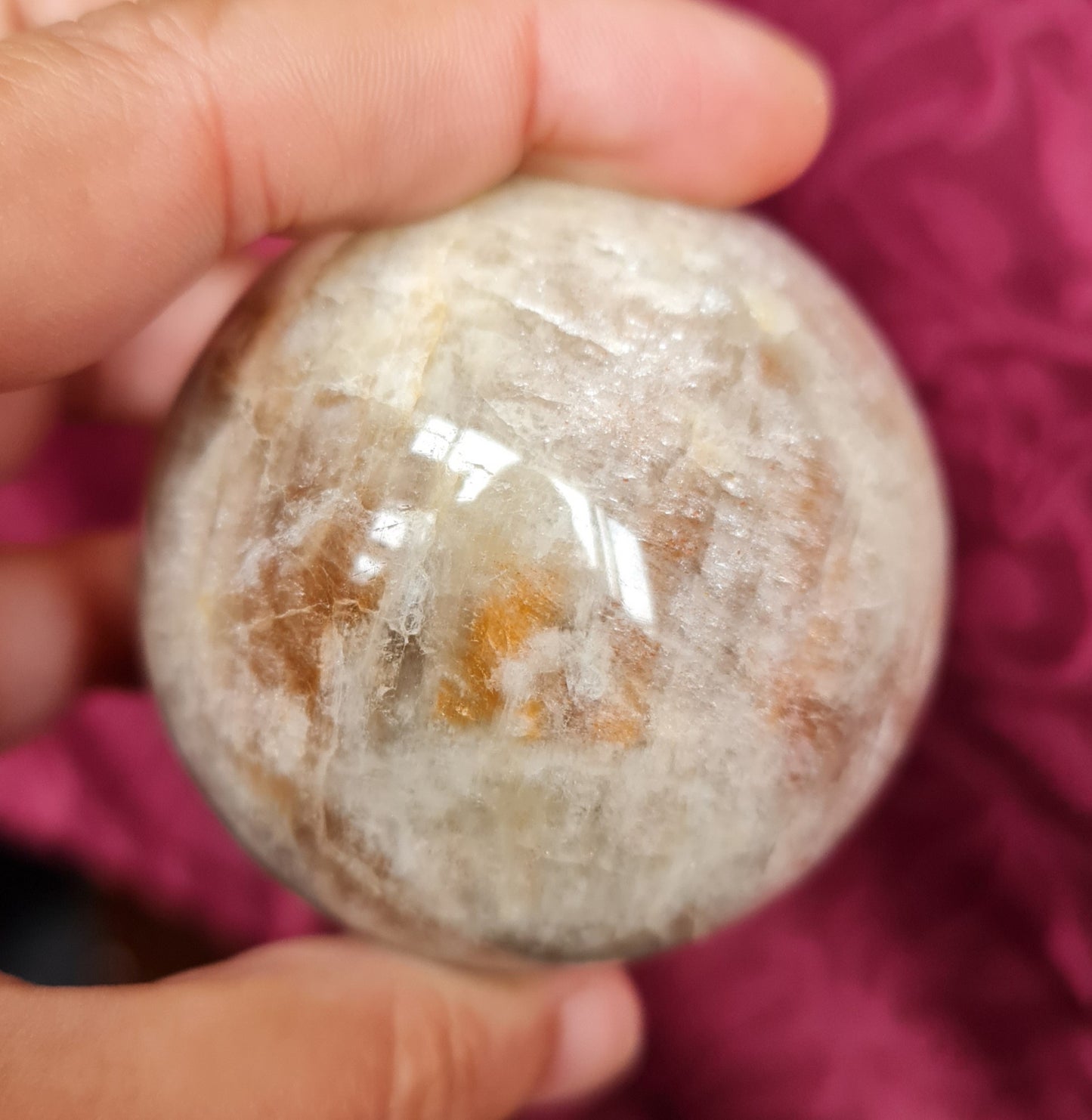 Belomorite - Moonstone with Sunstone Sphere 5.5 cm