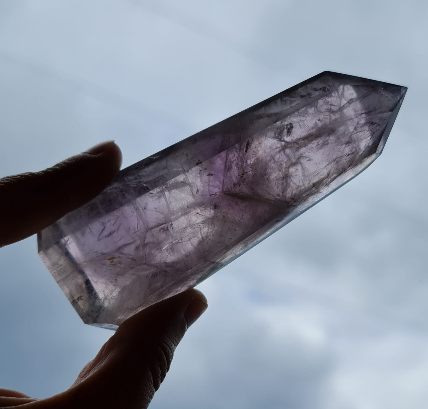 Smoky Amethyst Point with Phantoms