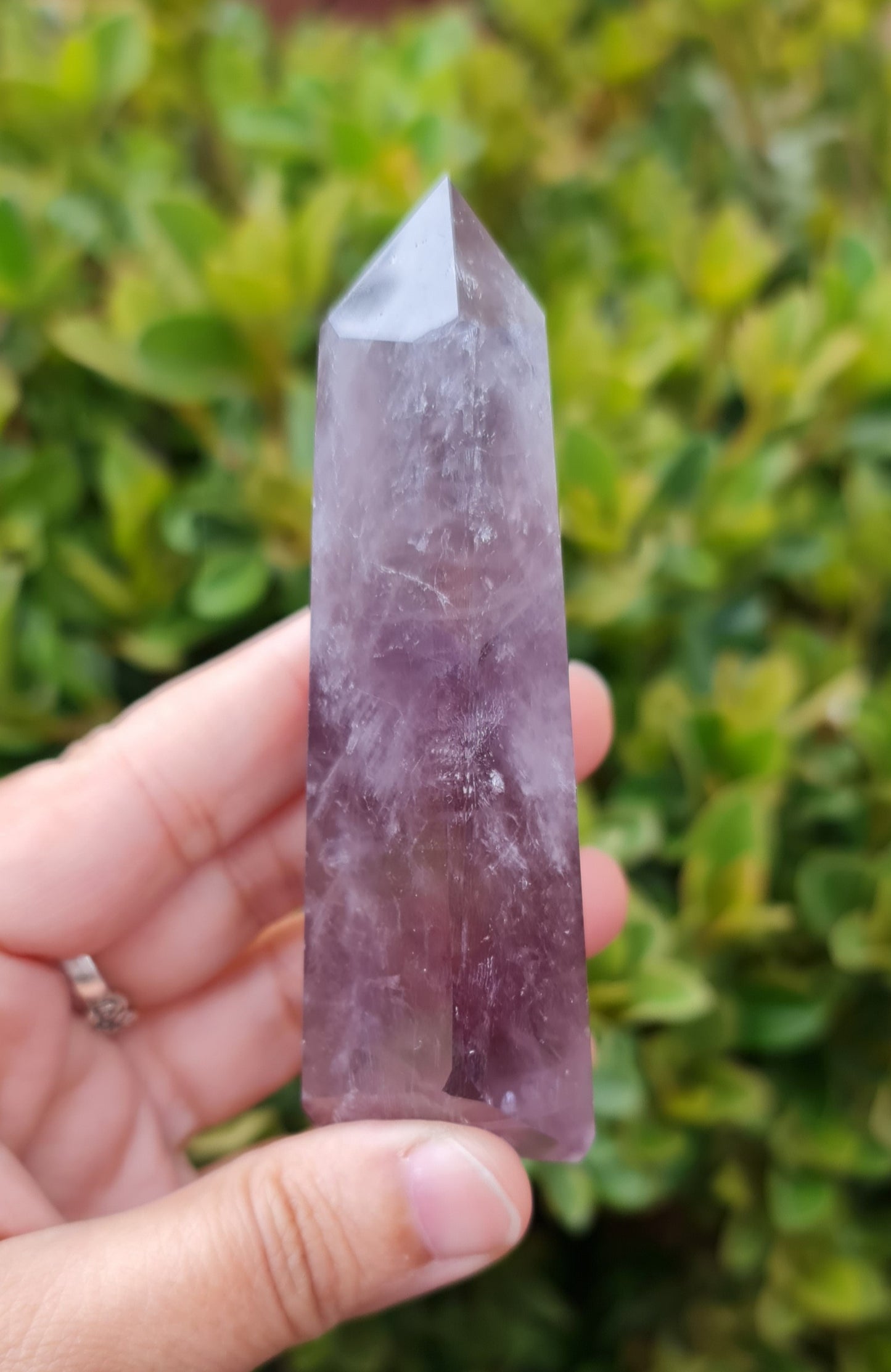 Smoky Amethyst Point with Phantoms