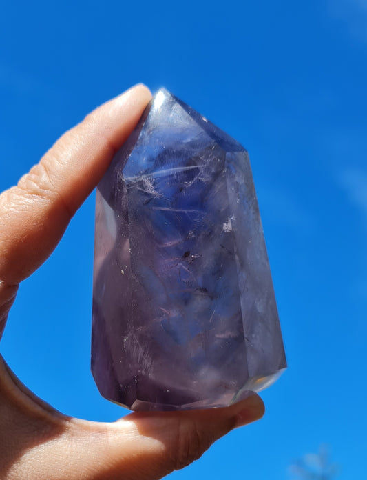 Smoky Amethyst Point with Phantoms