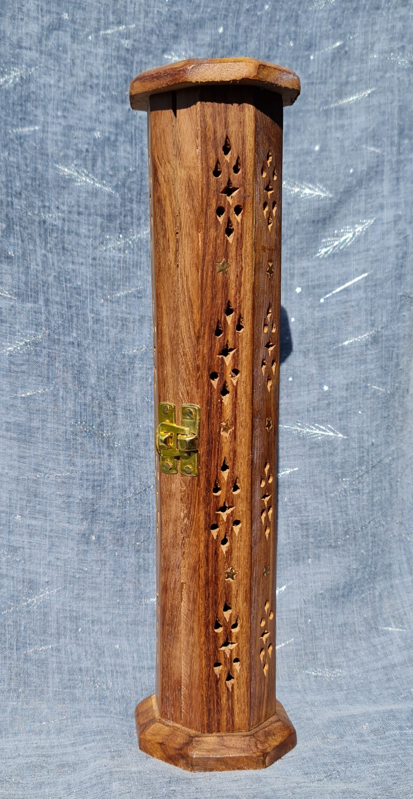 Tower Wood Incense Burner with Door