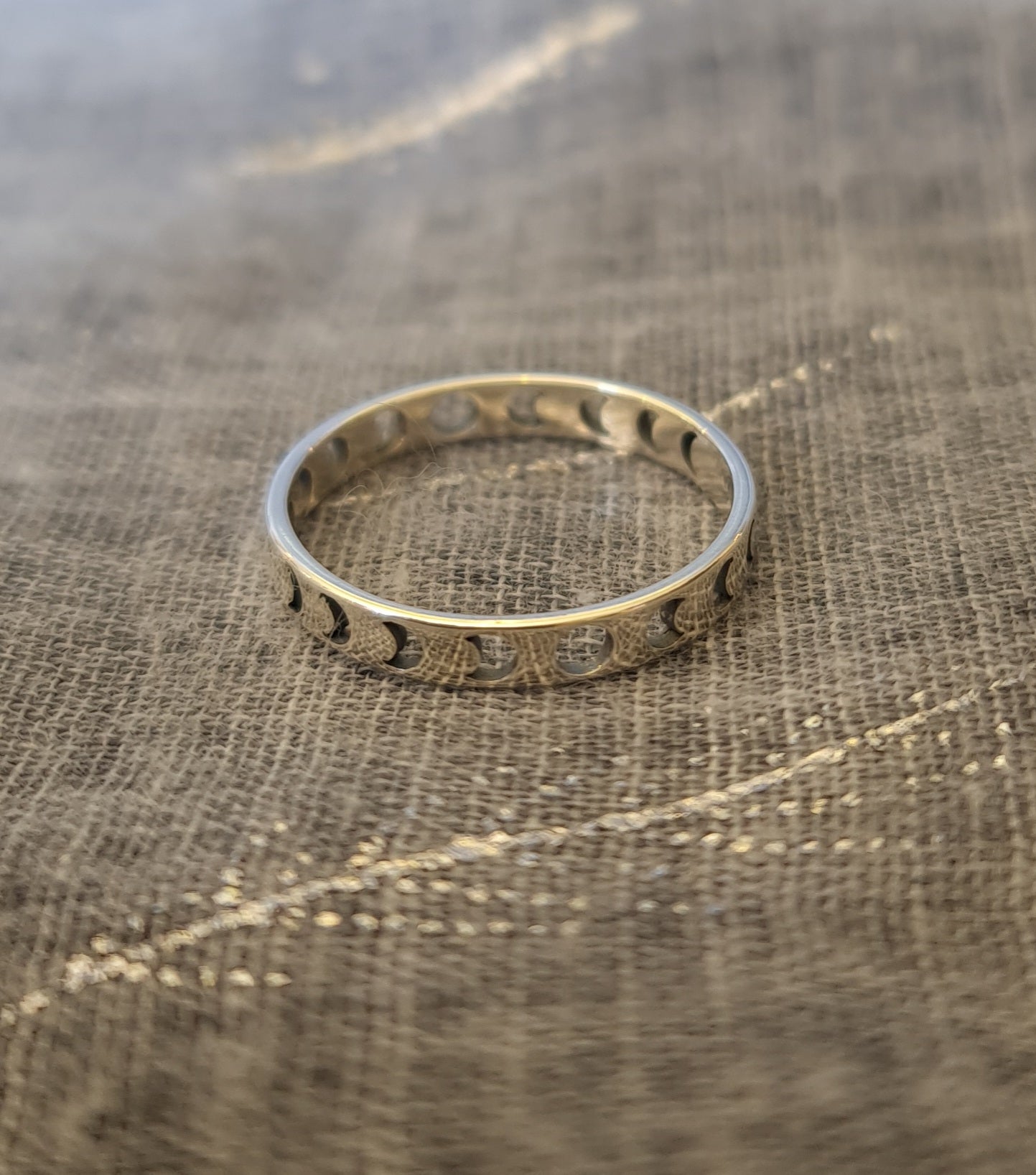 Sterling Silver Lunar Phase Moon Ring