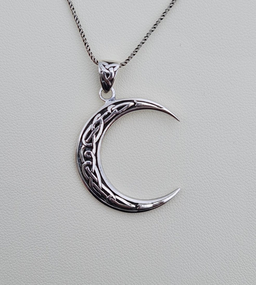 Celtic Moon Sterling Silver Pendant