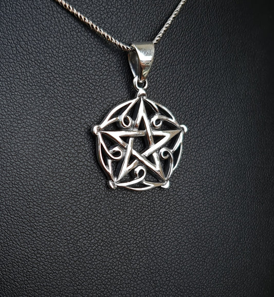 Gothic Pentacle Sterling Silver Pendant