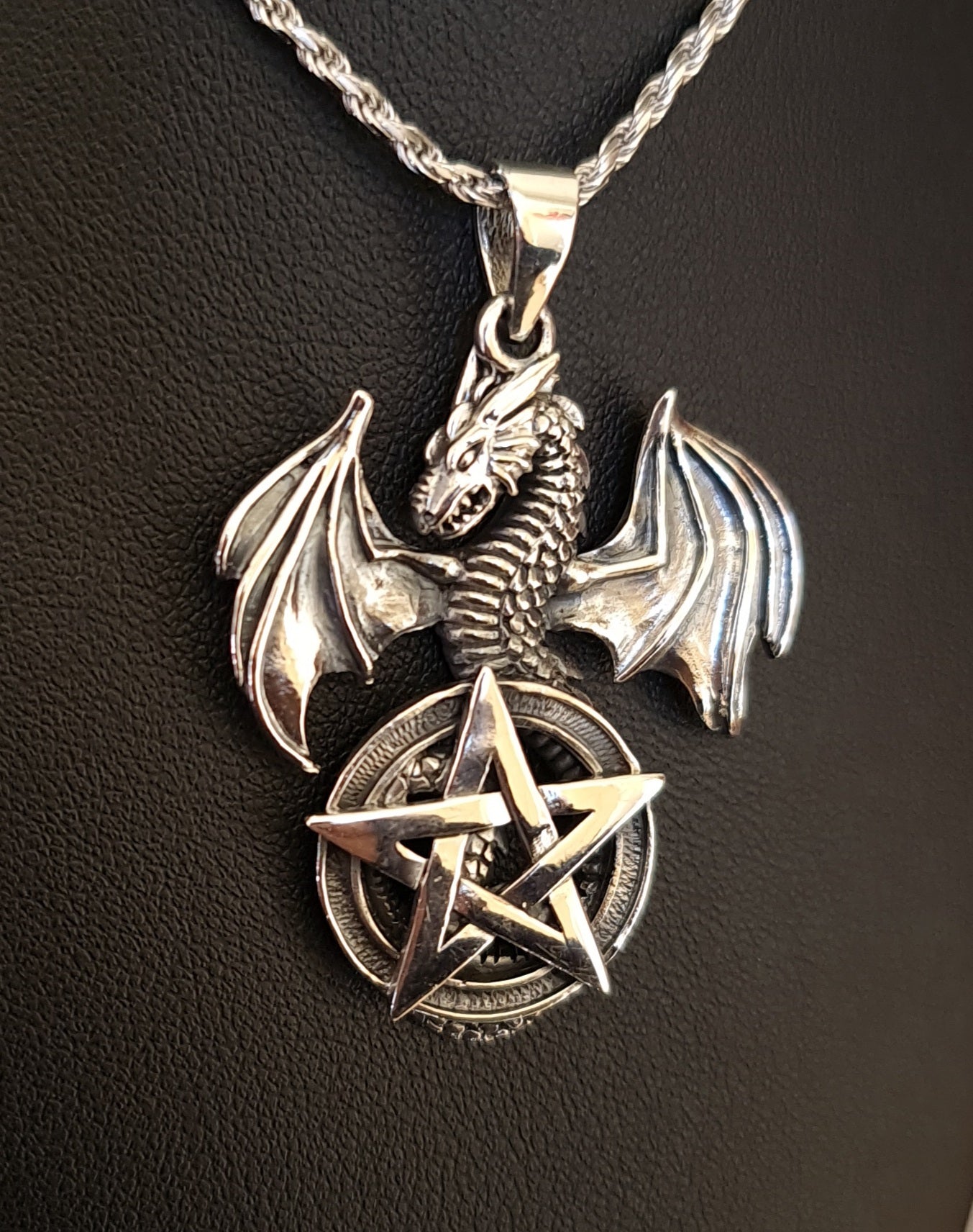Sterling Silver Dragon & Pentacle