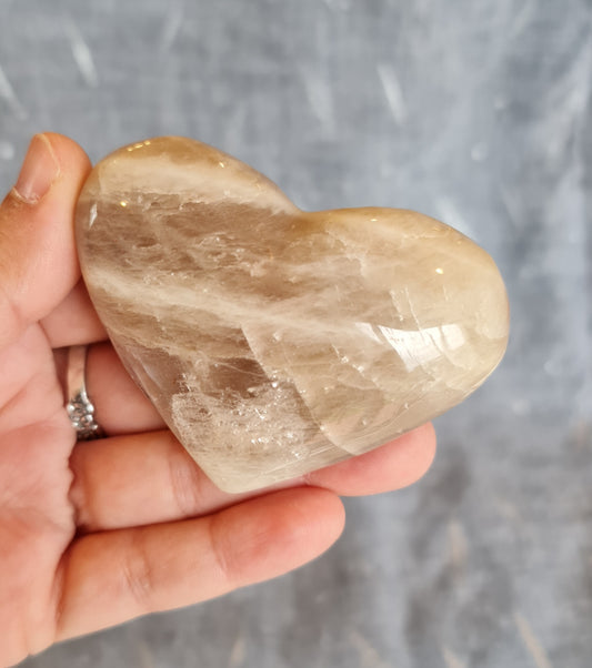 Blue Flash Moonstone Heart