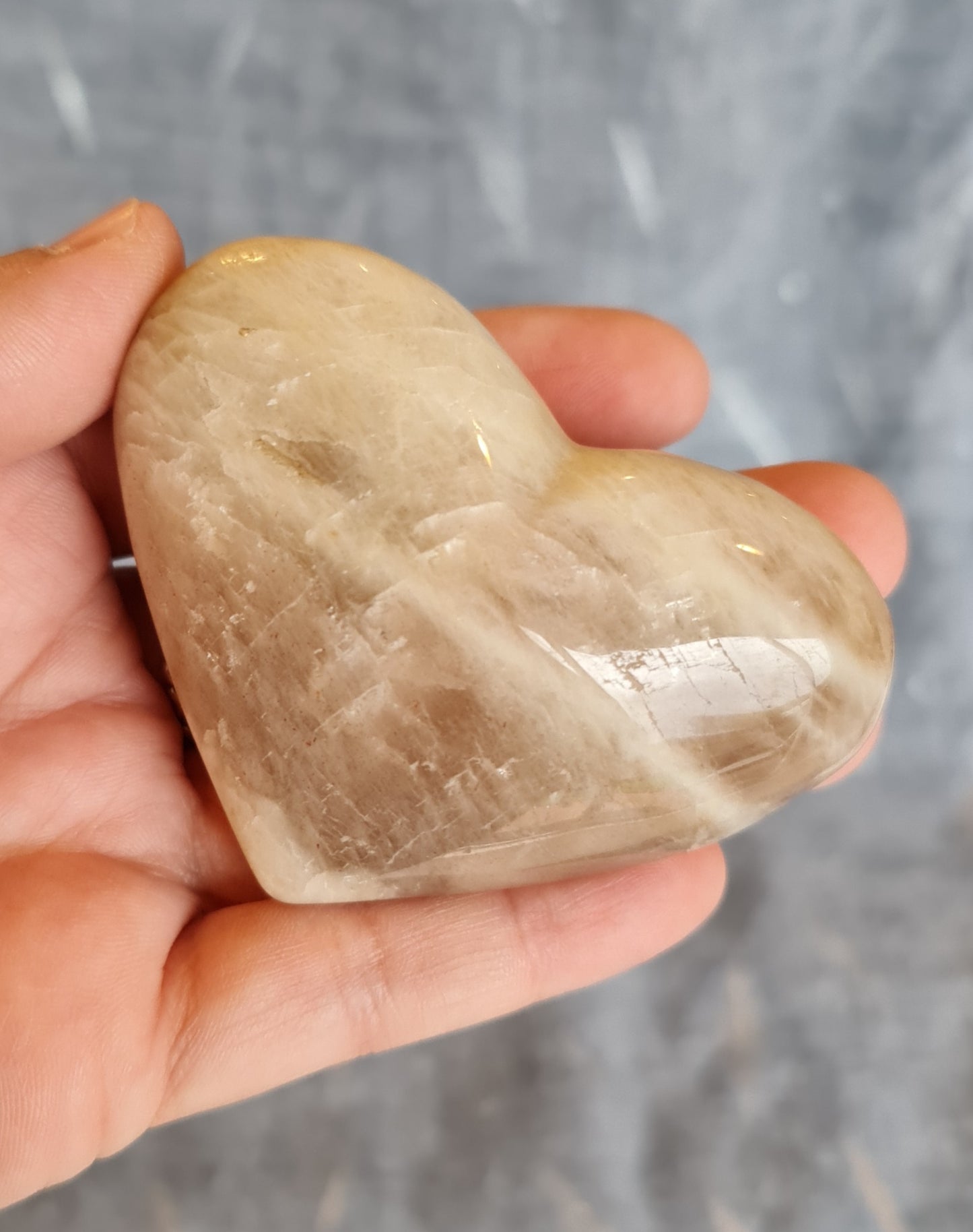 Blue Flash Moonstone Heart