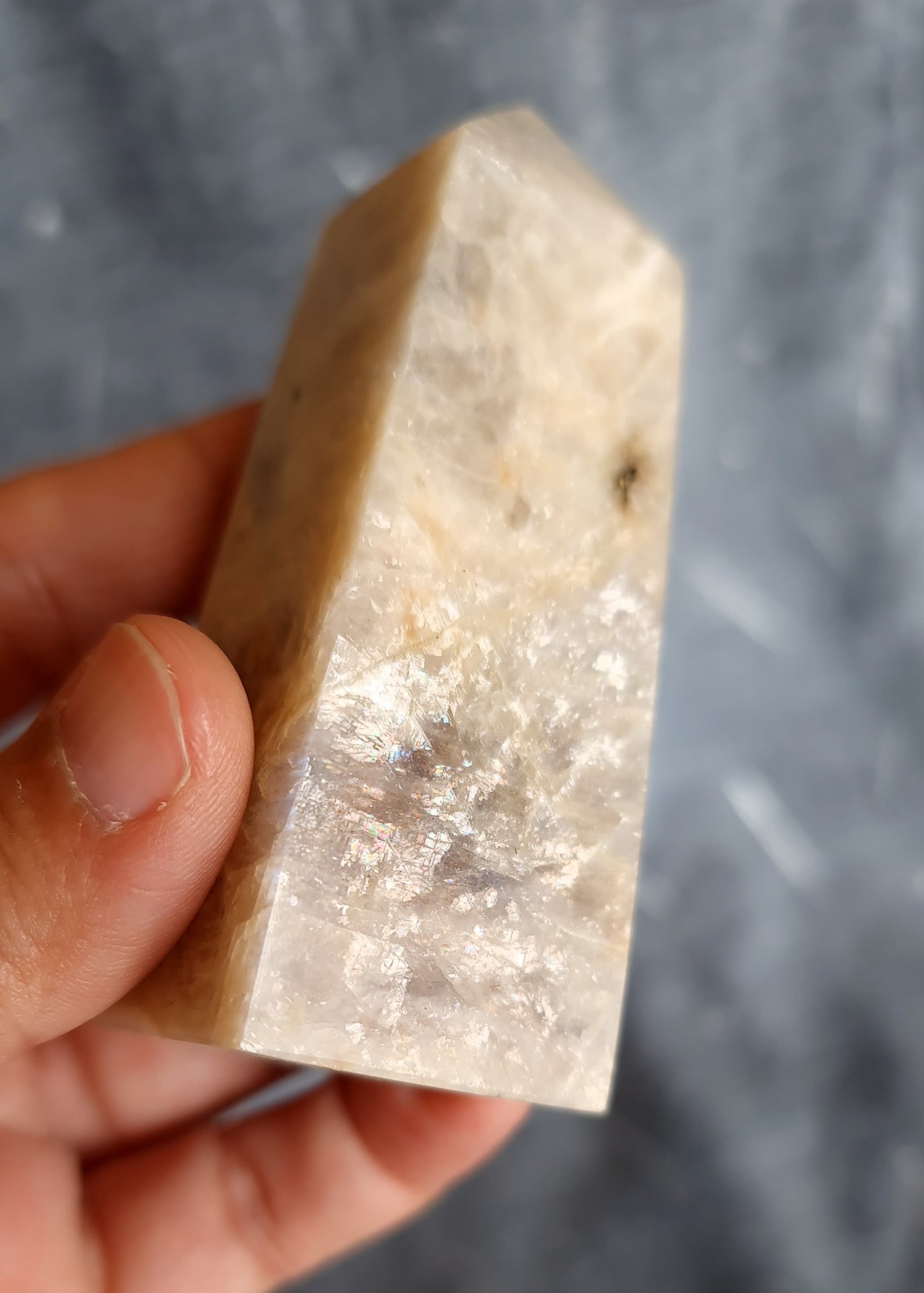 Belomorite - Blue Flash Moonstone Point
