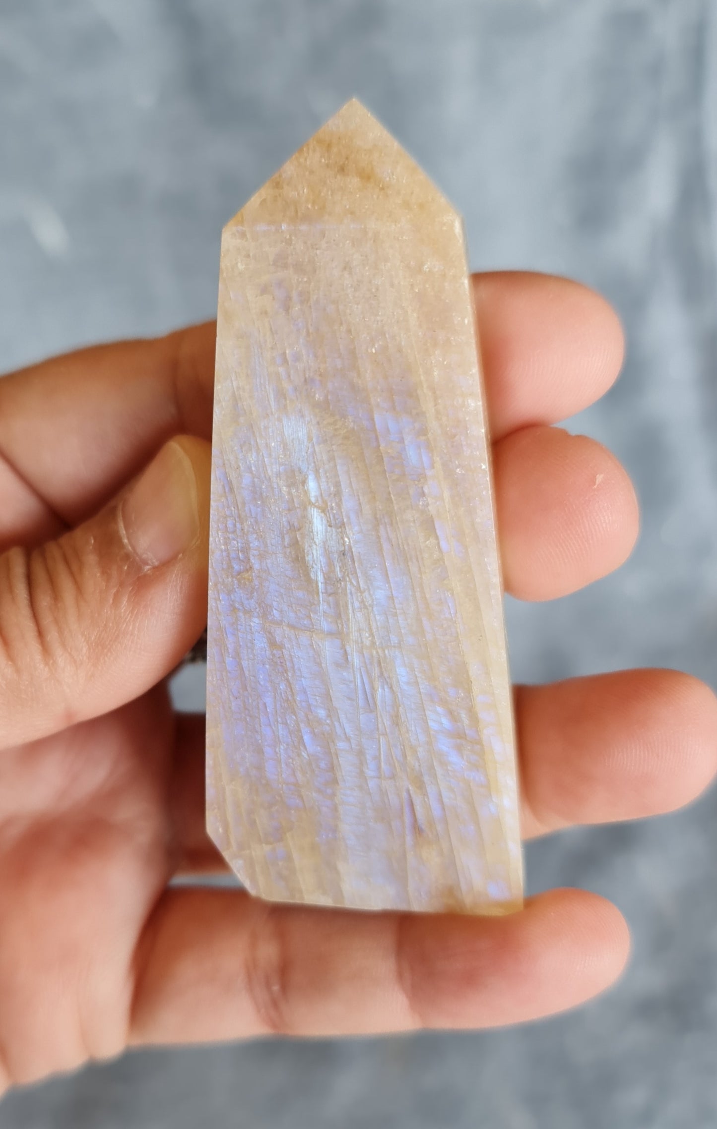 Belomorite - Blue Flash Moonstone Point