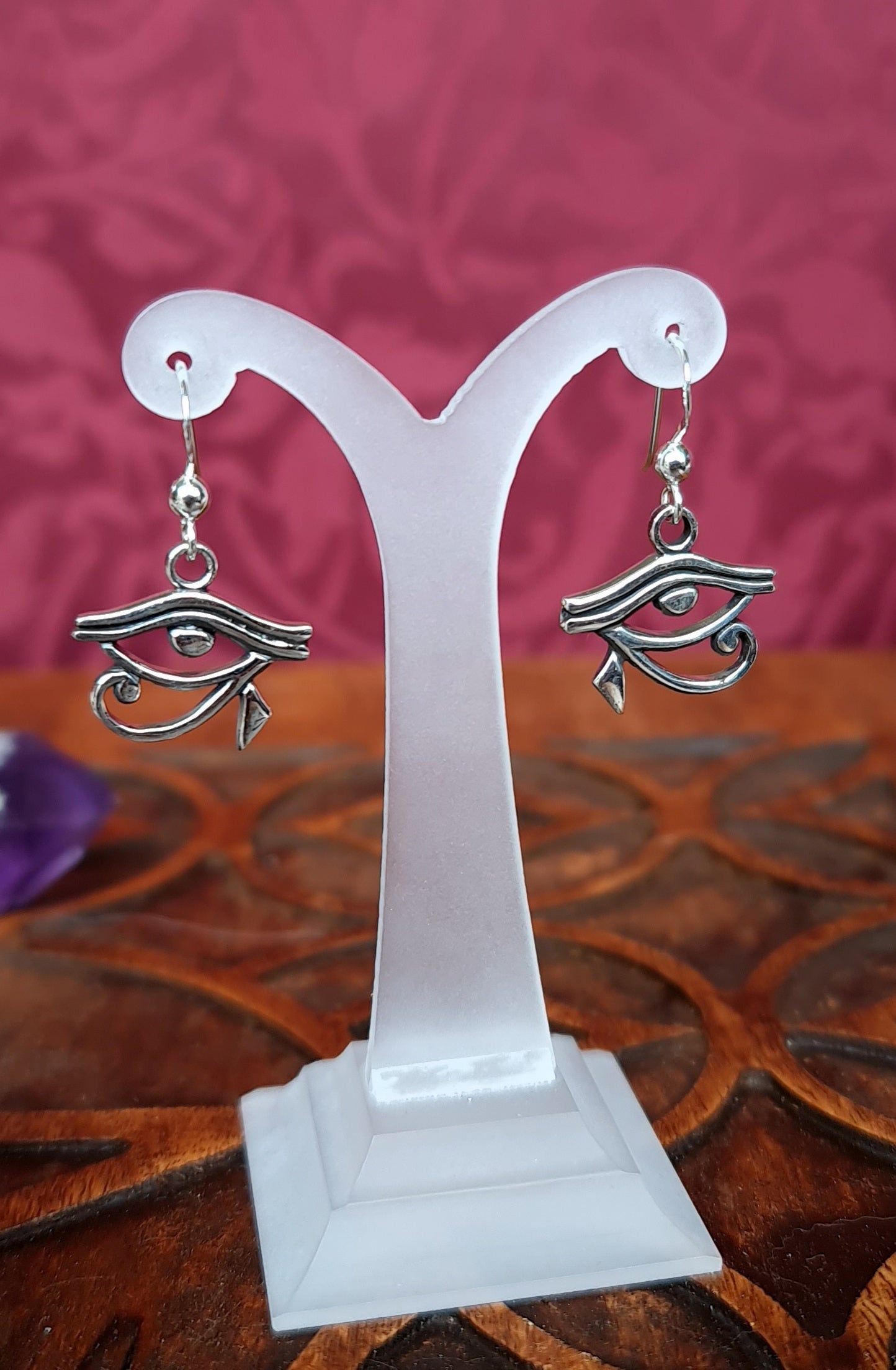 Eye of Horus Sterling Silver Earrings